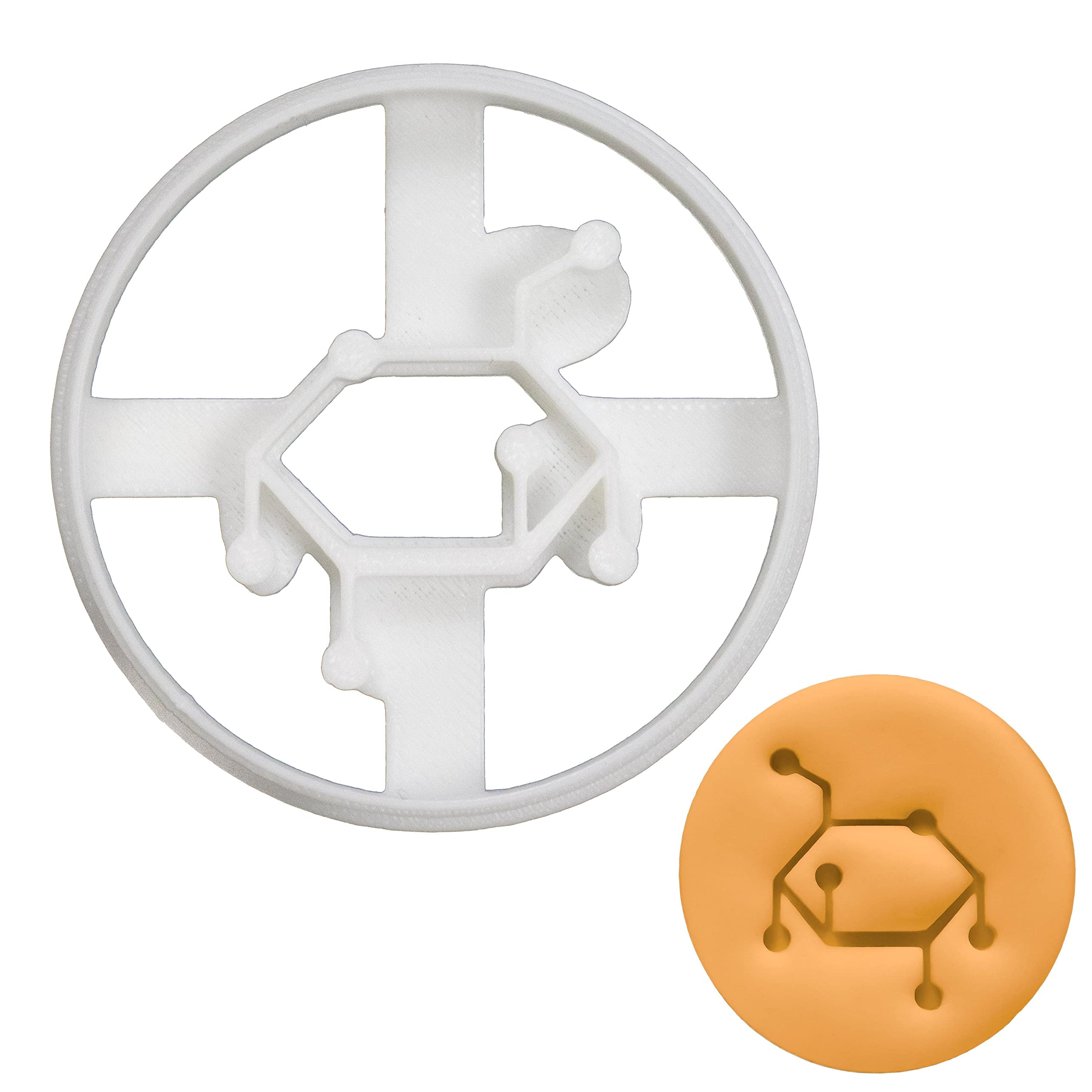 BAKERLOGY Glucose Molecule Cookie Cutter - Detailed Biscuit Cutter Design for Baking and Crafts Ideal on Fondant, Dough, Clay