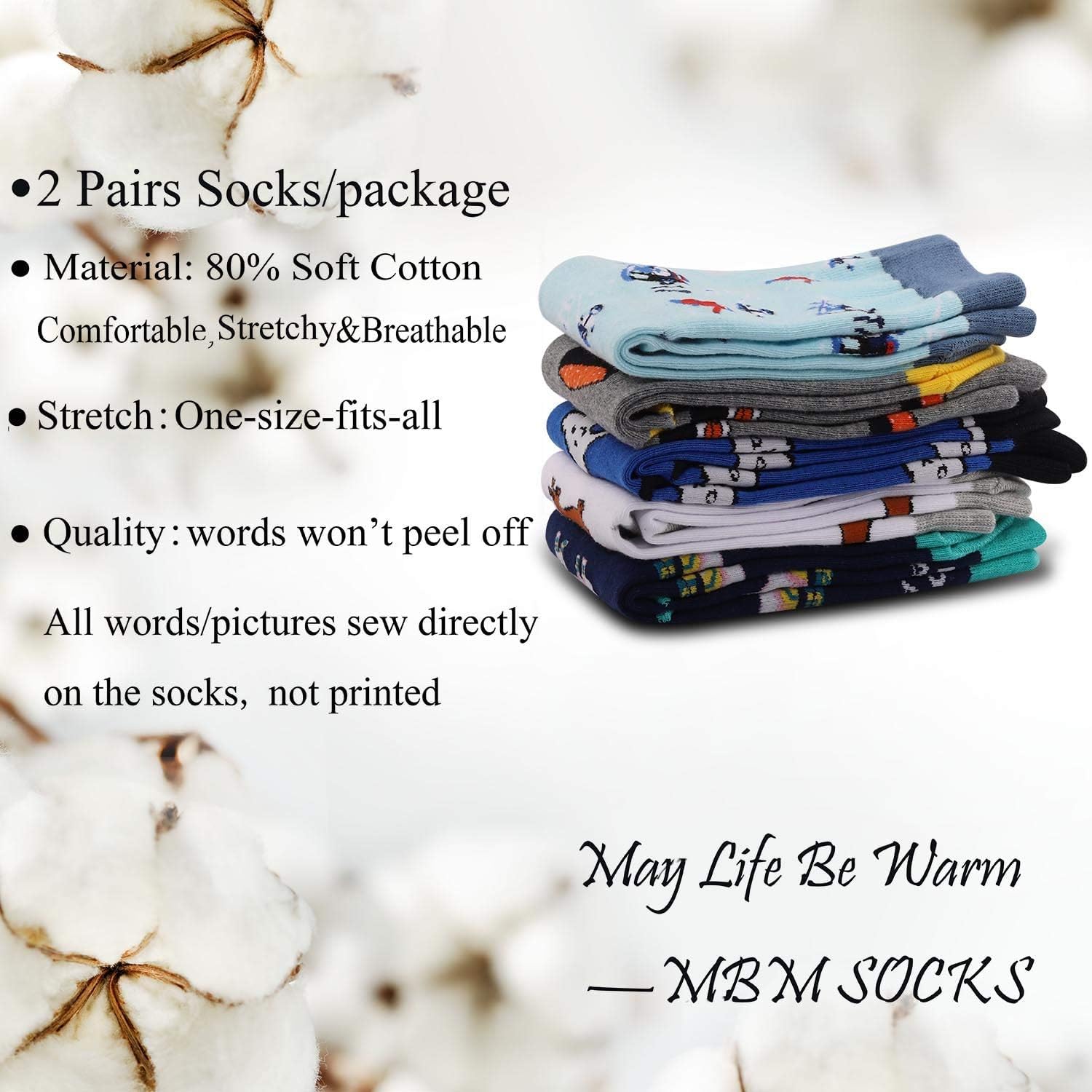 MBMSO 2 Pairs Dam Girl Socks - Funny Beaver Gifts, Novelty Socks for Animal Lovers