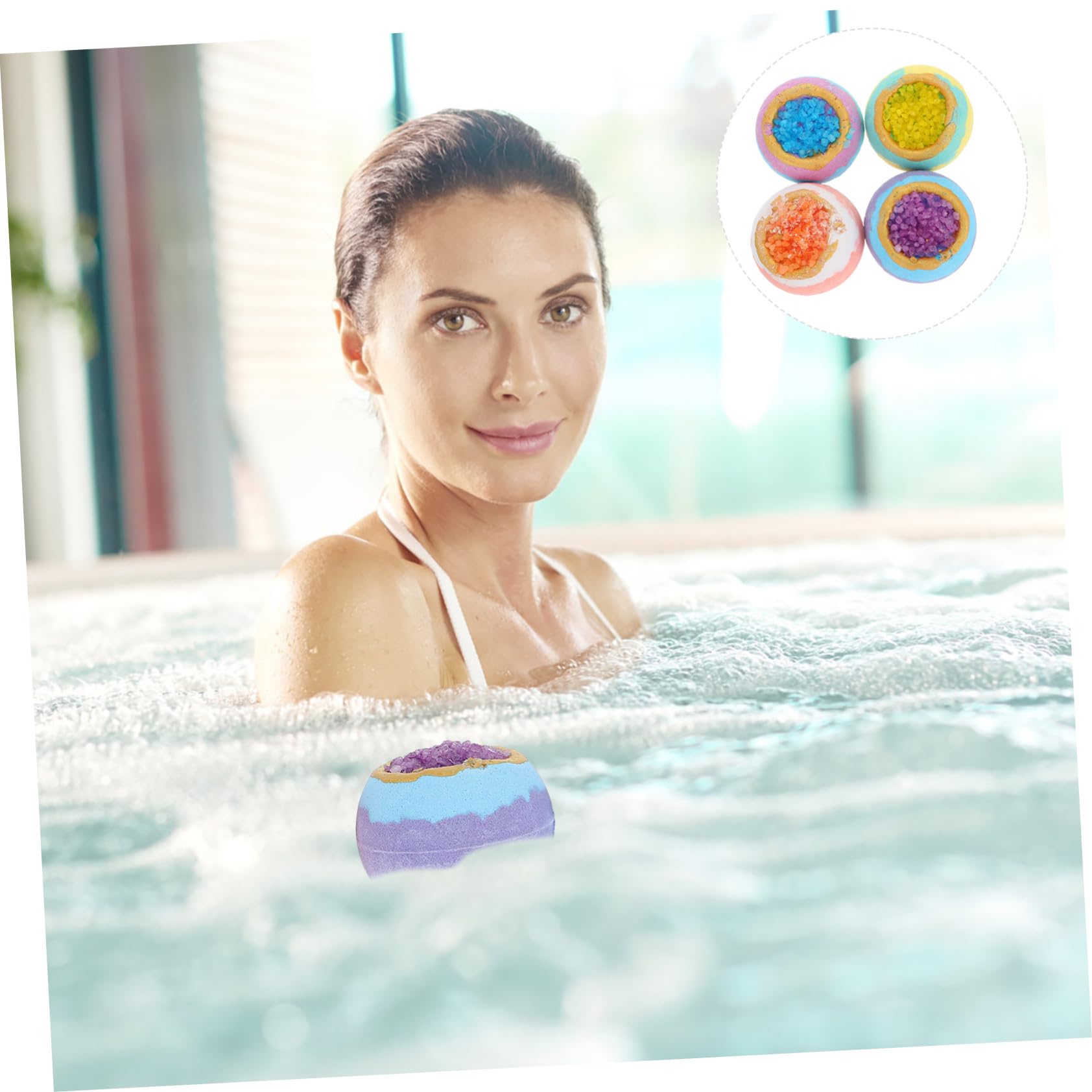 FRCOLOR 4piezas Bolas De Baño Efervescentes De Baño Burbujas Para y Para Aromaterapia Para Spa y Relajación El Hogar