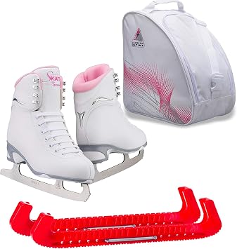 Jackson Ultima Finesse JS180 / JS181 / JS184 Figure Ice Skates for Women and Girls Bundle with Guardog Skate Guards, Jackson Skate Bag JL350 - Improved, JUST LAUNCHED 2020