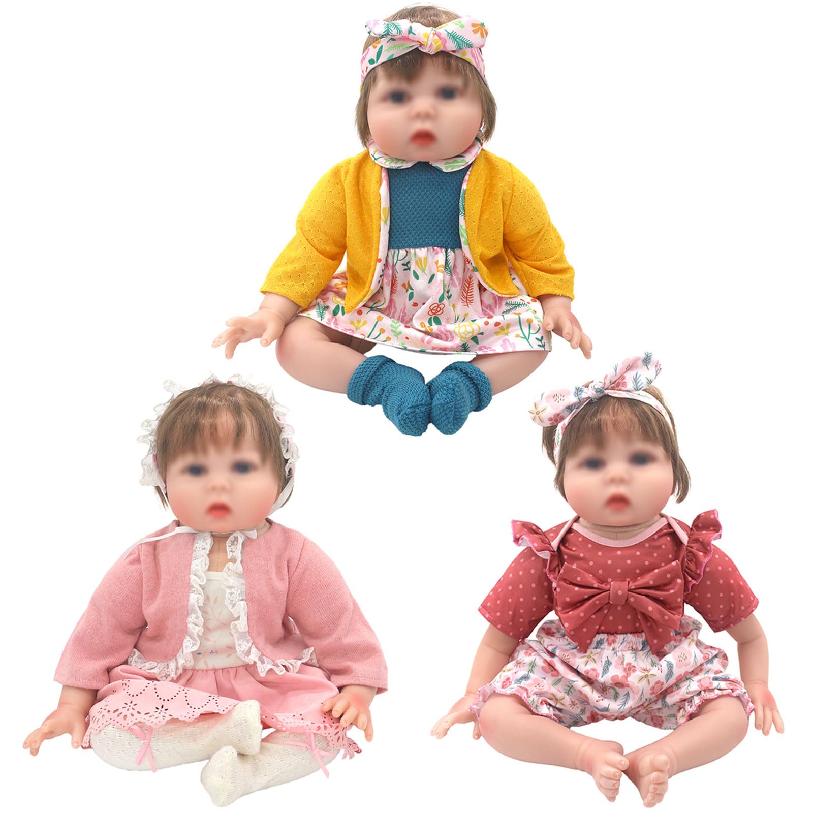 Ropa para muñecas de 50-55 cm con abrigo, 3 paquetes