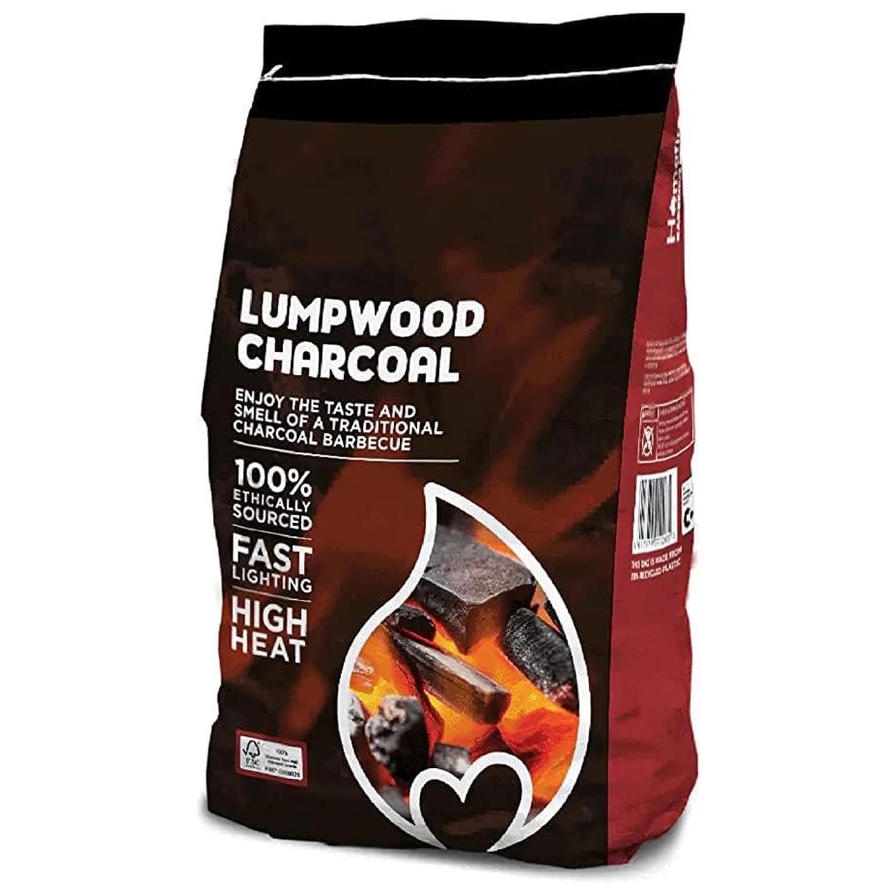 Lumpwood Charcoal 4kg | Natural Lumpwood Charcoal | BBQ Fuel for Grilling, Smoking & Outdoor Cooking
