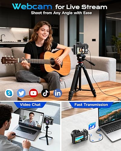 Miniatura 7 de 4K Digital Camera for Photography, Autofocus 56MP Vlogging Camera for YouTube/Content Creators/Travel, 16X Zoom Video Camera with 3" 180°Flip Screen