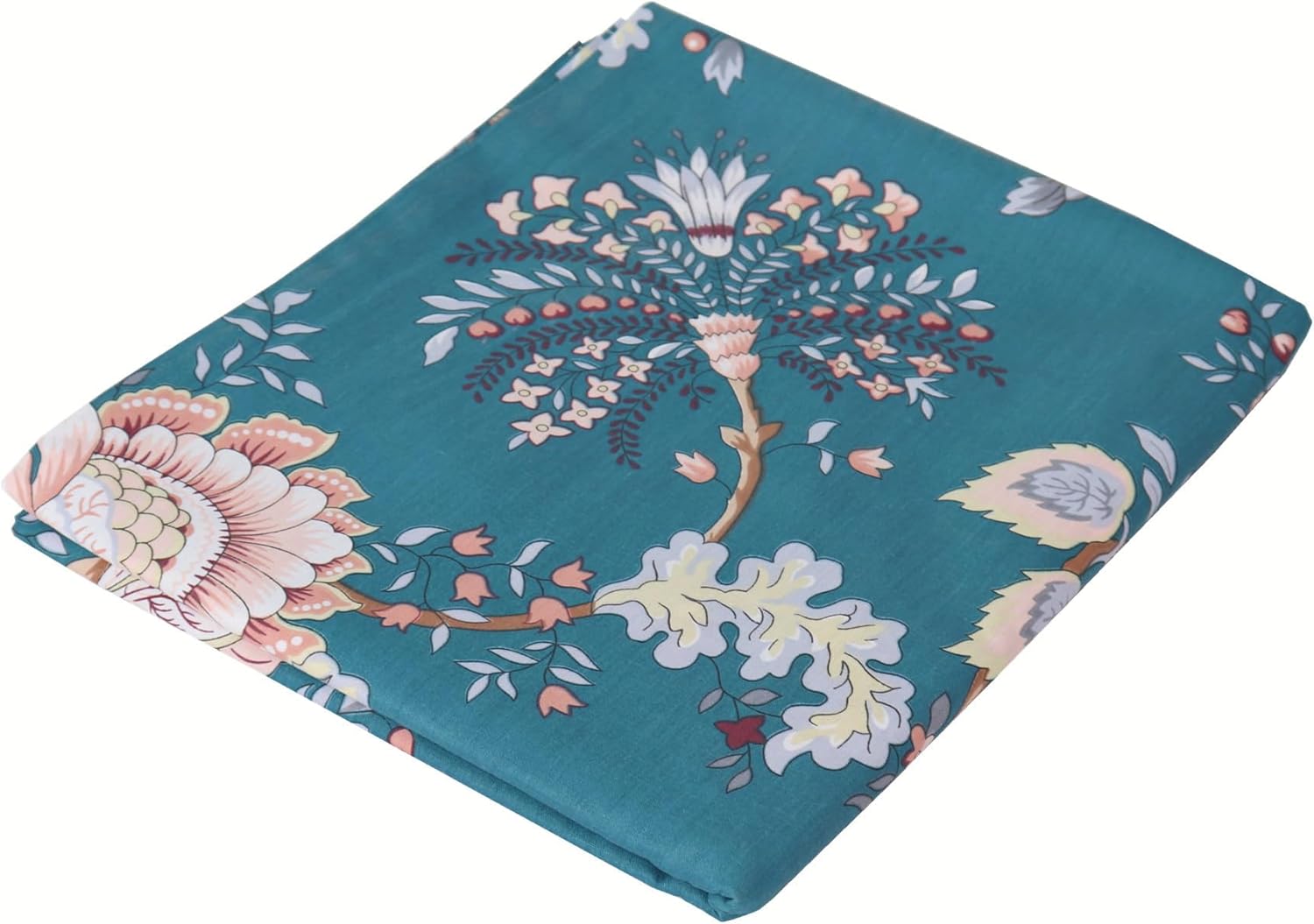 Teal Flat Sheets Only Queen Size Printed 100% Cotton Hotel Luxury Flat Bed Sheet Easy Care