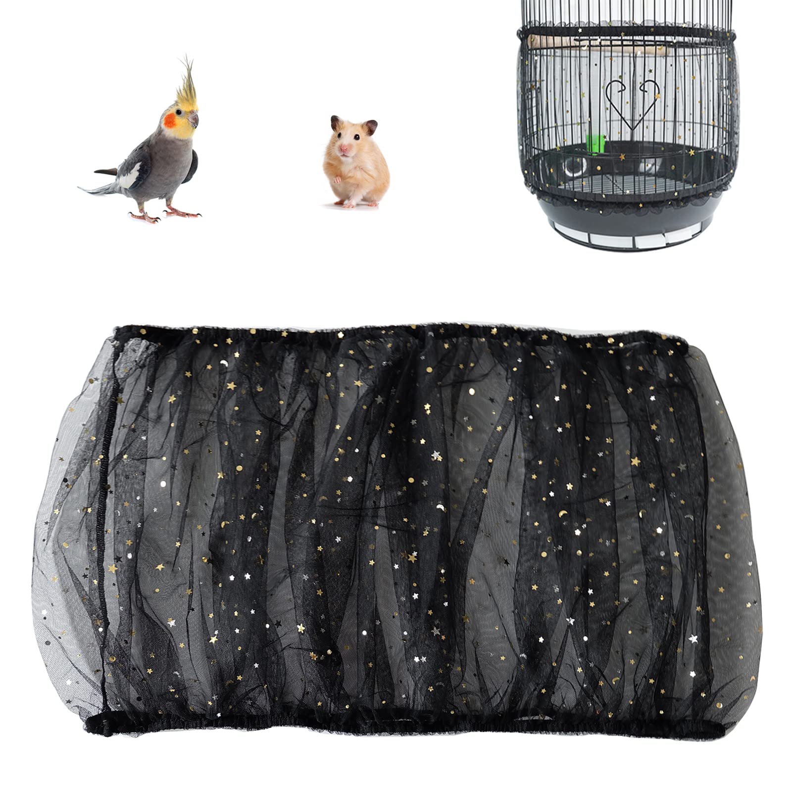 ASOCEA Rete Coprigabbia Per Uccelli - 78.7 Pollici Nero, Anti Spargimento Semi, Nylon - Foto 12