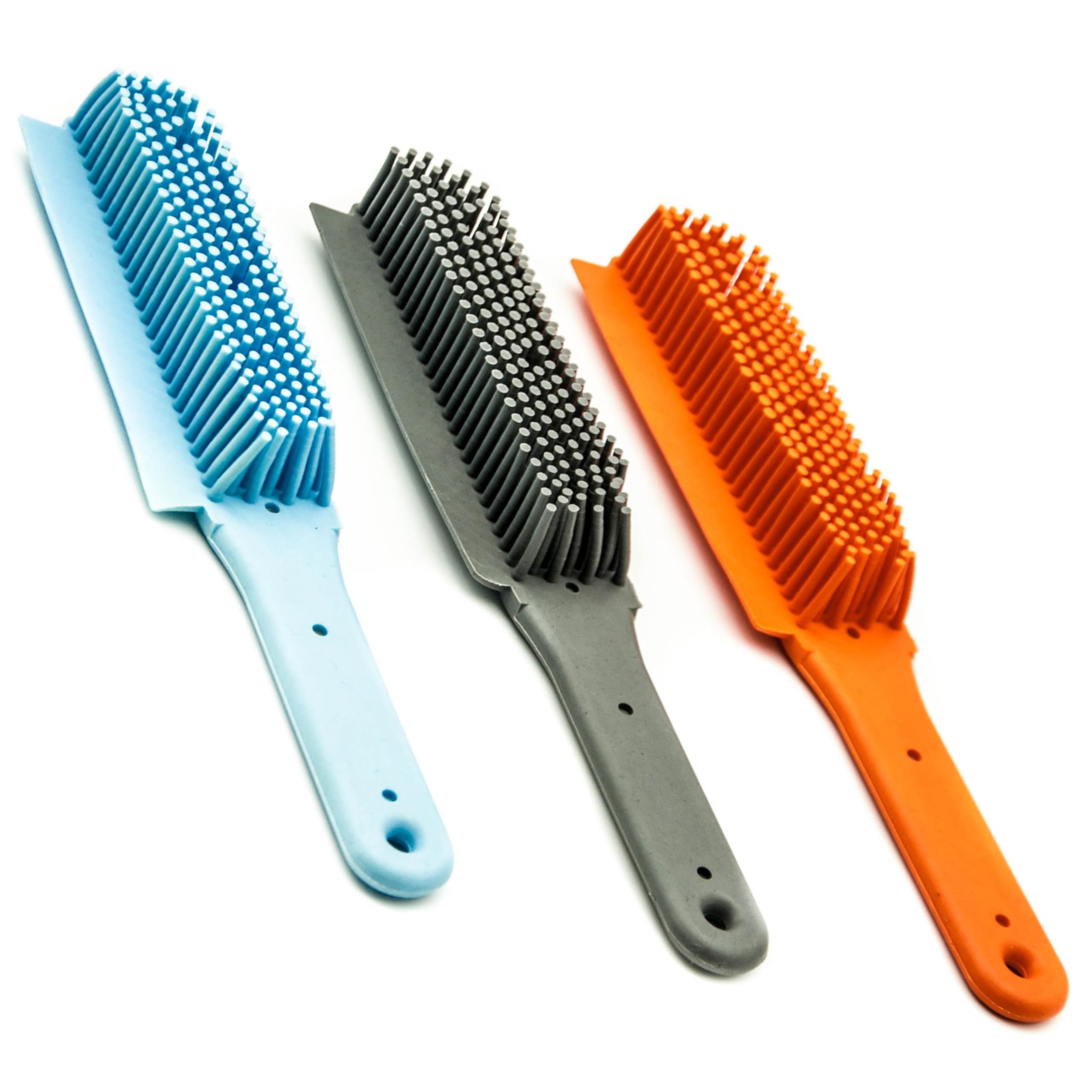 2 in 1: Professional Multi-Use Pet Hair Remover RUBBER BRUSH to Broom Outdoor & Indoor, Blue