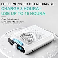 Vista 3 de L'UGX Colector de polvo de uñas recargable con 2 filtros reutilizables, aspirador de polvo de uñas profesional para técnicos de uñas, extractor