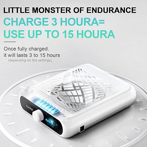 Miniatura 3 de L'UGX Colector de polvo de uñas recargable con 2 filtros reutilizables, colector de polvo profesional de uñas al vacío, extractor de ventilador de