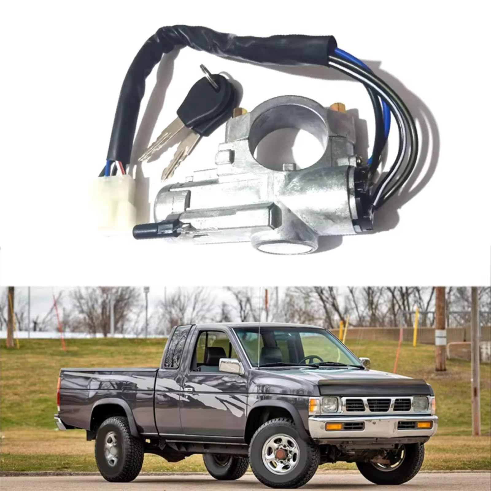 Cilindro Della Serratura Dell'interruttore A Chiave Di Accensione Con Chiave Compatibile Con Nissan Per Pickup D21 1986 1987 1988 1989 1990-1997 48700-01G25