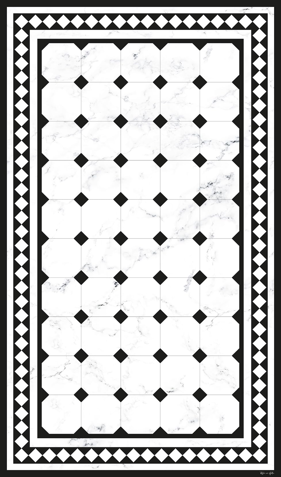 Tapis de cuisine antidérapant Victorian en PVC effet marbre 65x110