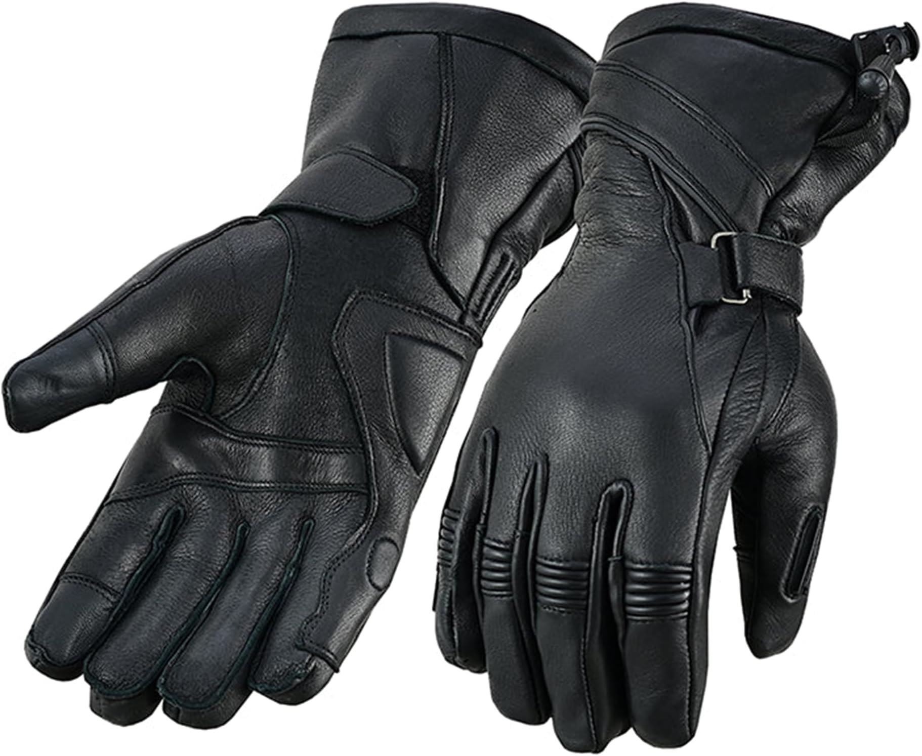 Daniel Smart Deerskin Leather Gloves - Protective Cruiser Motorcycle Gloves with Adjustable Wrist Strap (X-Small)