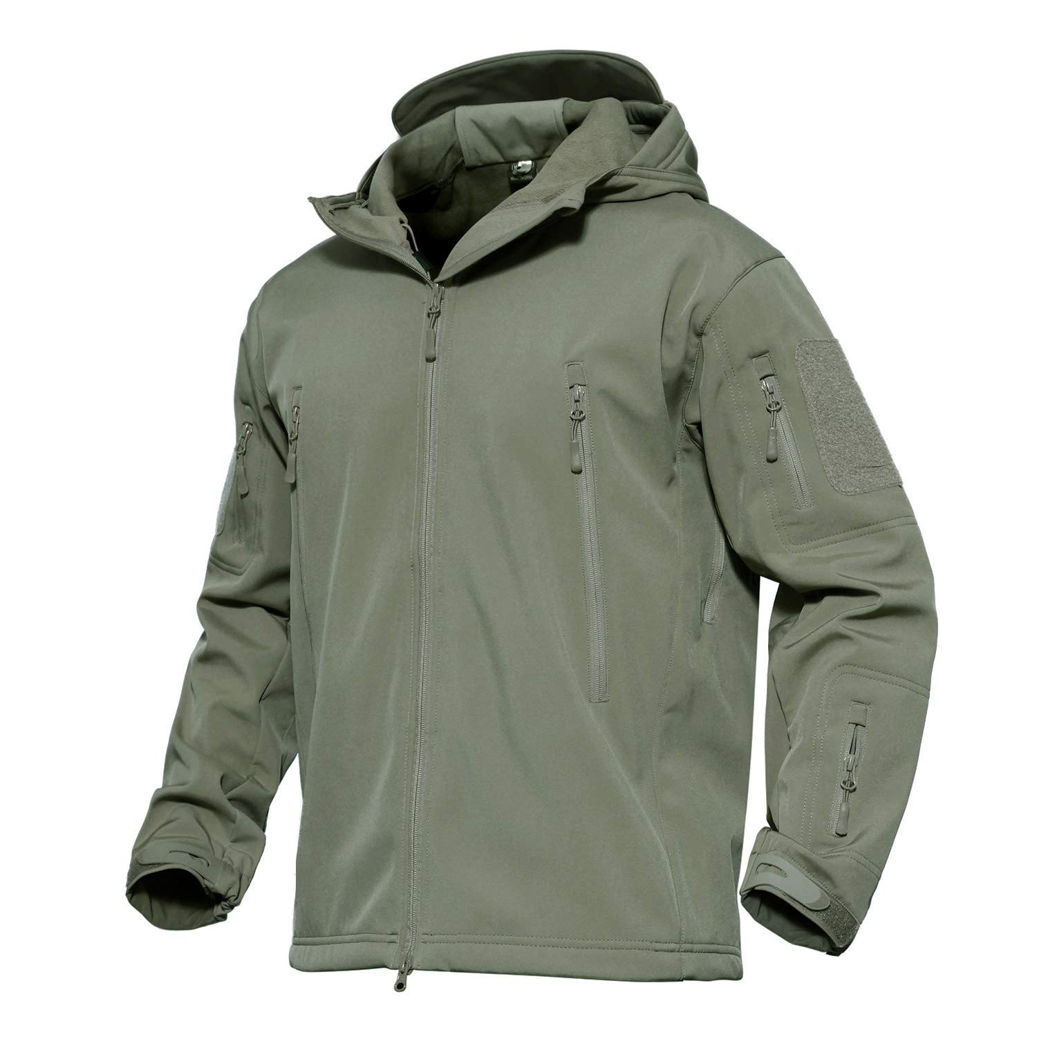 KEFITEVD Uomini Impermeabile Tattico Pile Giacche Giacca Combattimento Soft Shell Impermeabile Con Cappuccio Pieghevole Rimovibile