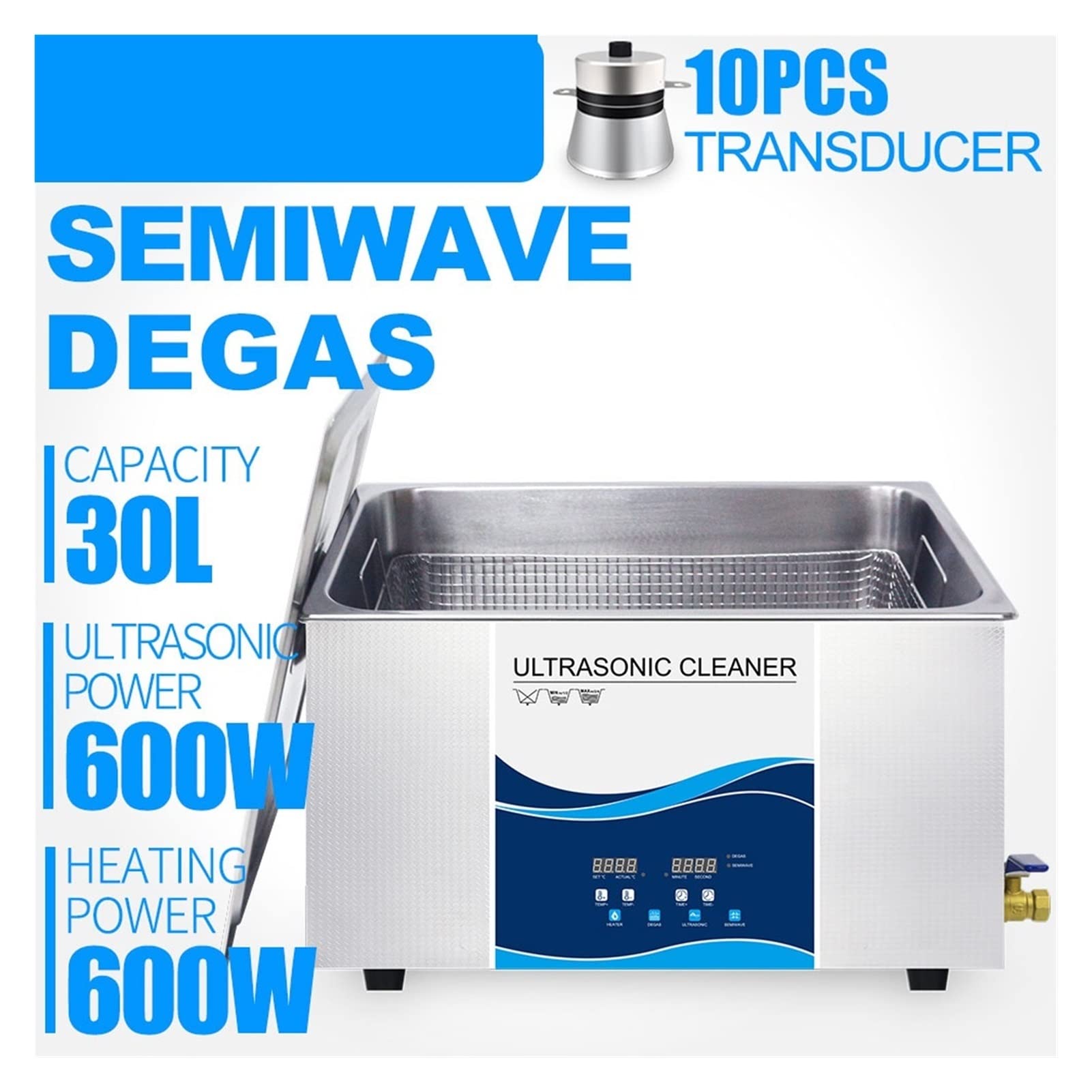 超音波洗浄器 600W 加熱・強度・時間調整可 Amazon | 超音波洗浄機, 30L 900Wインジェクターエンジンのため