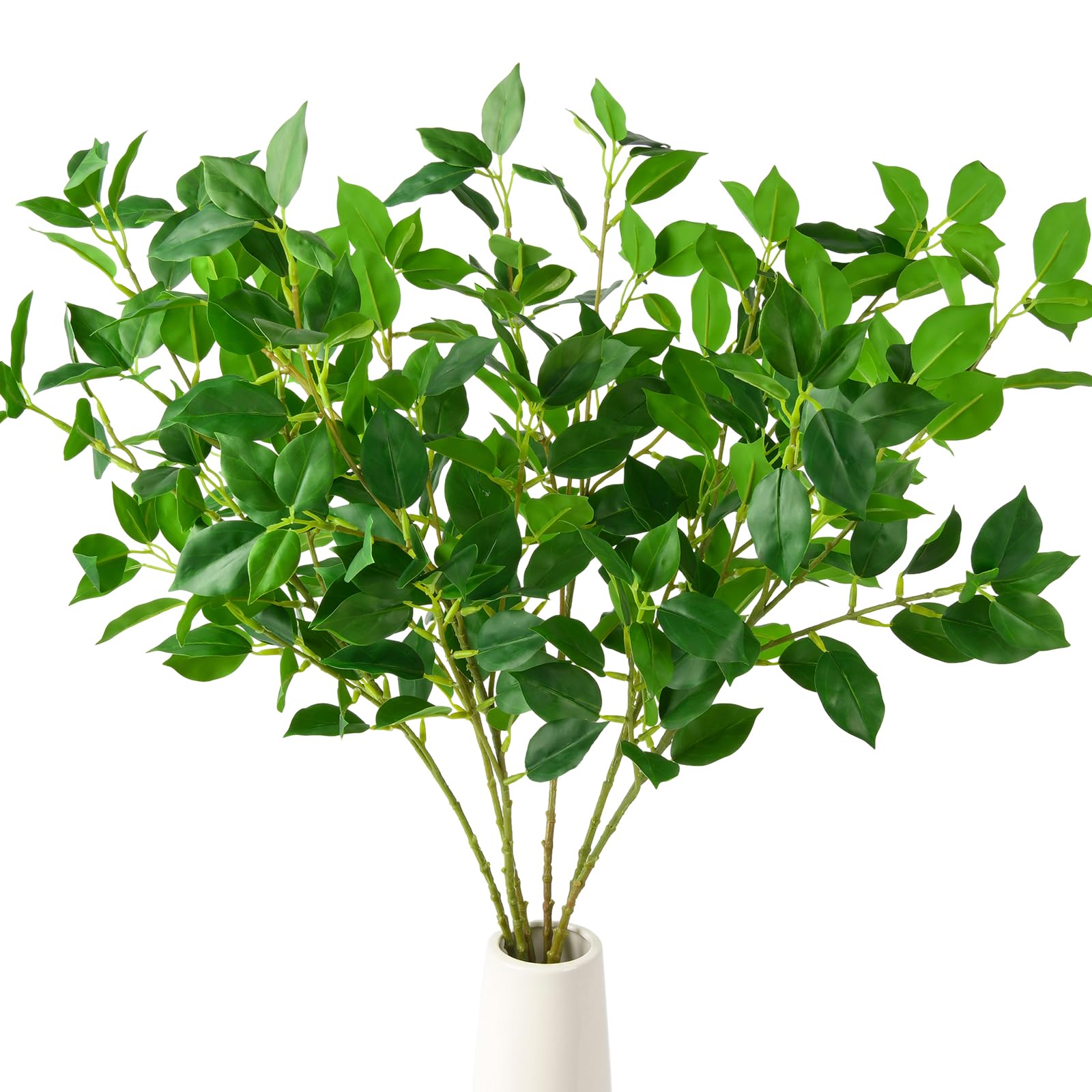 Eucalyptus artificiel au toucher réaliste 6 longues tiges vertes pour décoration durable