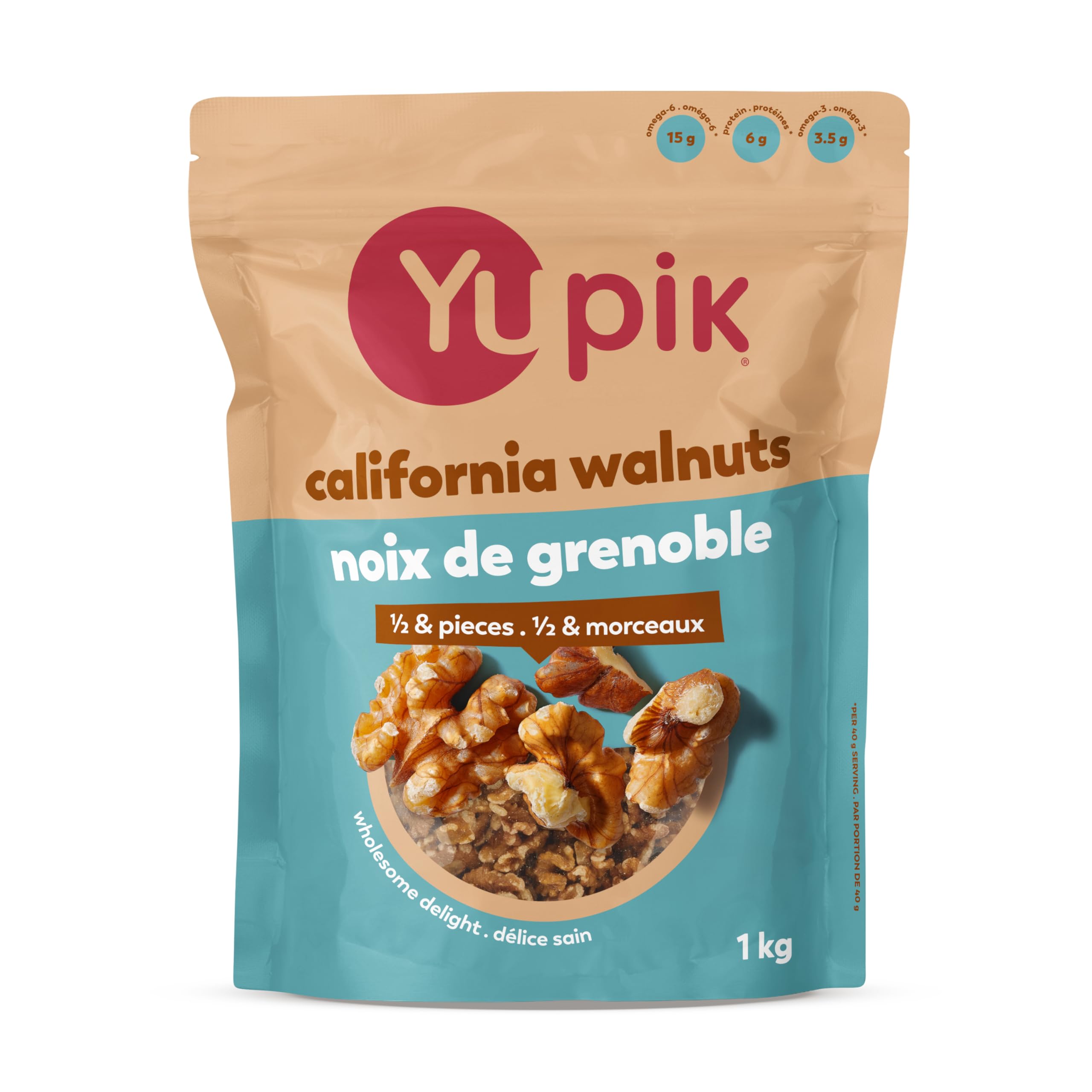 Yupik Raw Walnuts, Halves & Pieces, 1 kg, Kosher, Gluten-Free