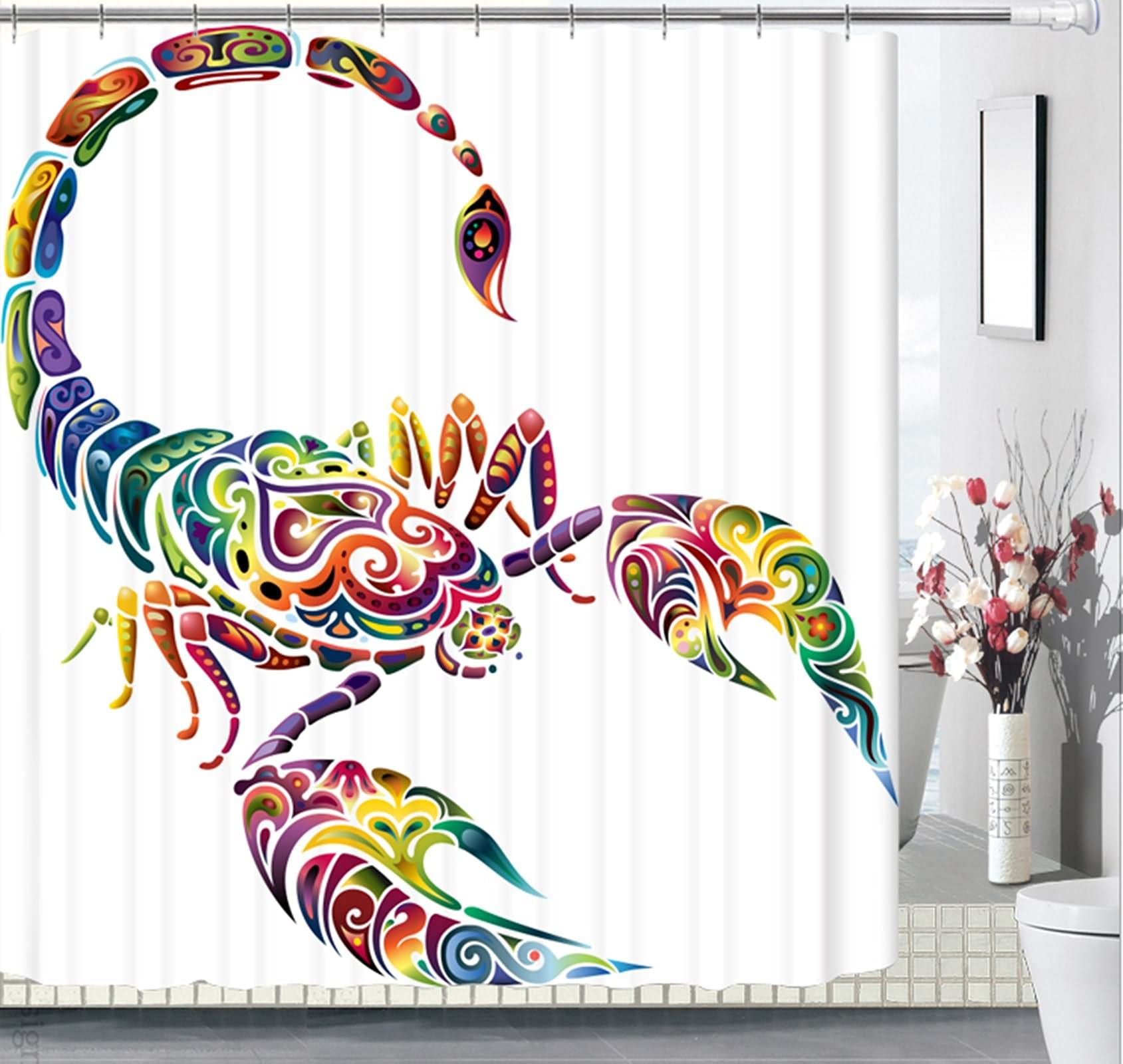 Rideau de douche KnSam scorpion pour une salle de bain moderne