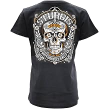 Hot Leathers 2026 Ladies Sturgis Motorcycle Rally Rushmore Black Short Sleeve V-Neck T-Shirt - SPL1949