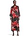 N by Natori Empress - Printed Satin Mandarin Collar Caftan - Main View