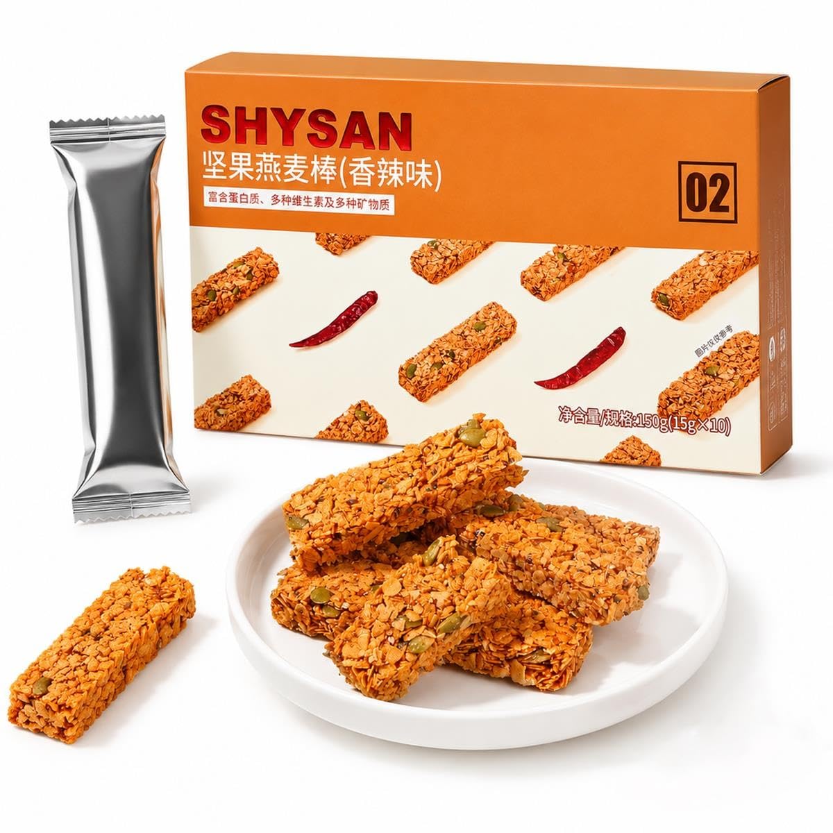 Barrette Croccanti: Avena, Frutta Secca, Chia, Gusto Piccante Snack 150g
