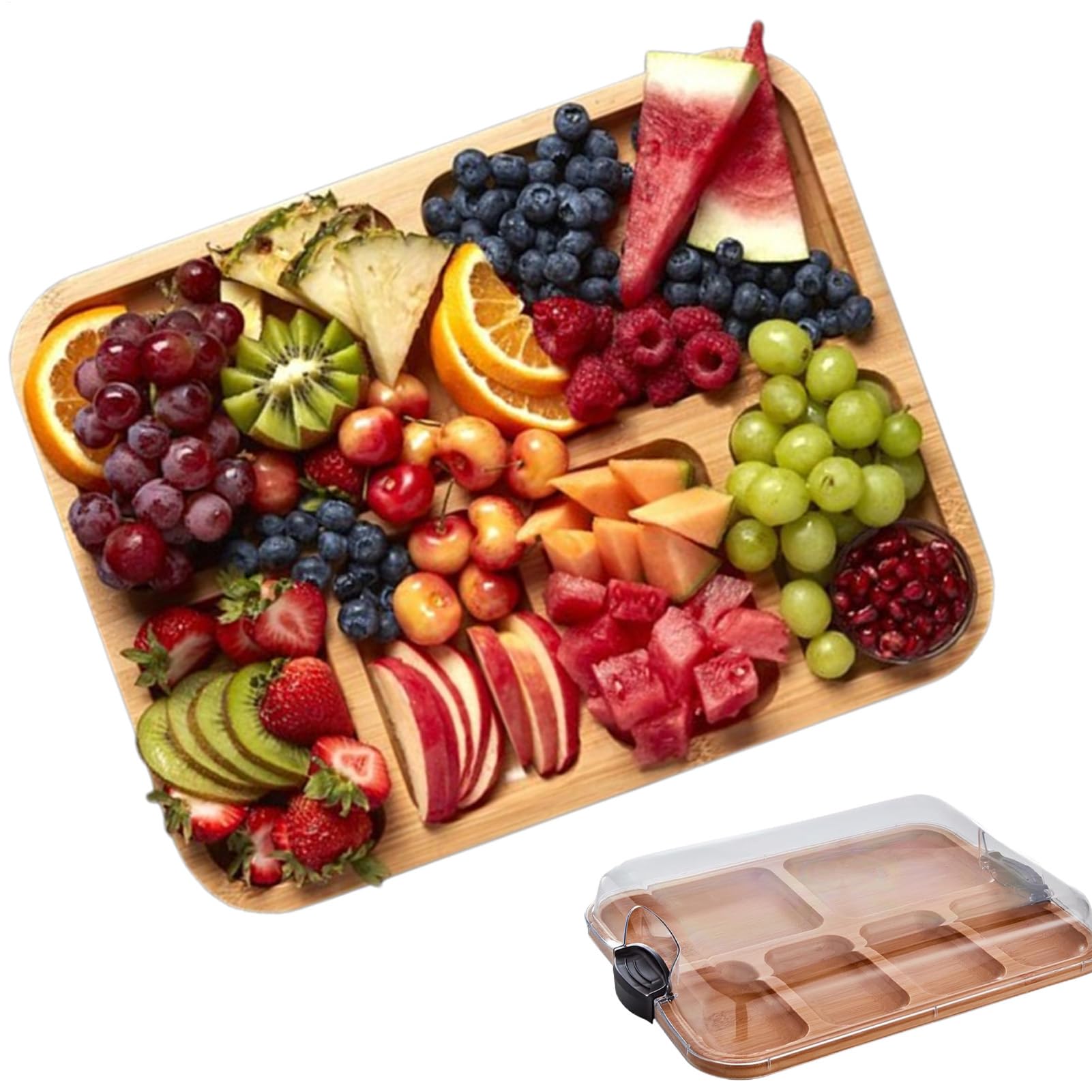 Tabla de charcutería cubierta de madera, bandeja de embutidos elegante 15x11 pulgadas, sartén versátil para queso