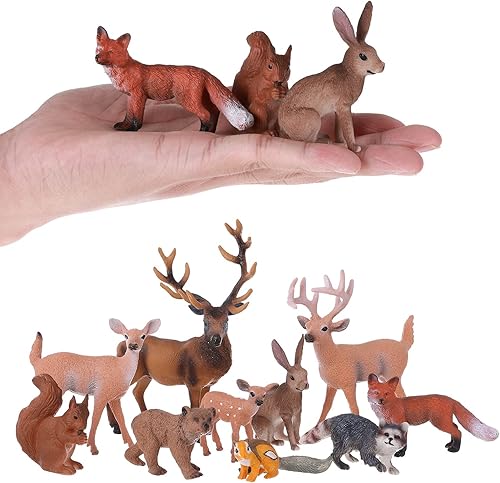 Figuras de animales del bosque, 10 piezas de plástico de animales del bosque, proyecto científico, juguetes educativos de aprendizaje, decoración de