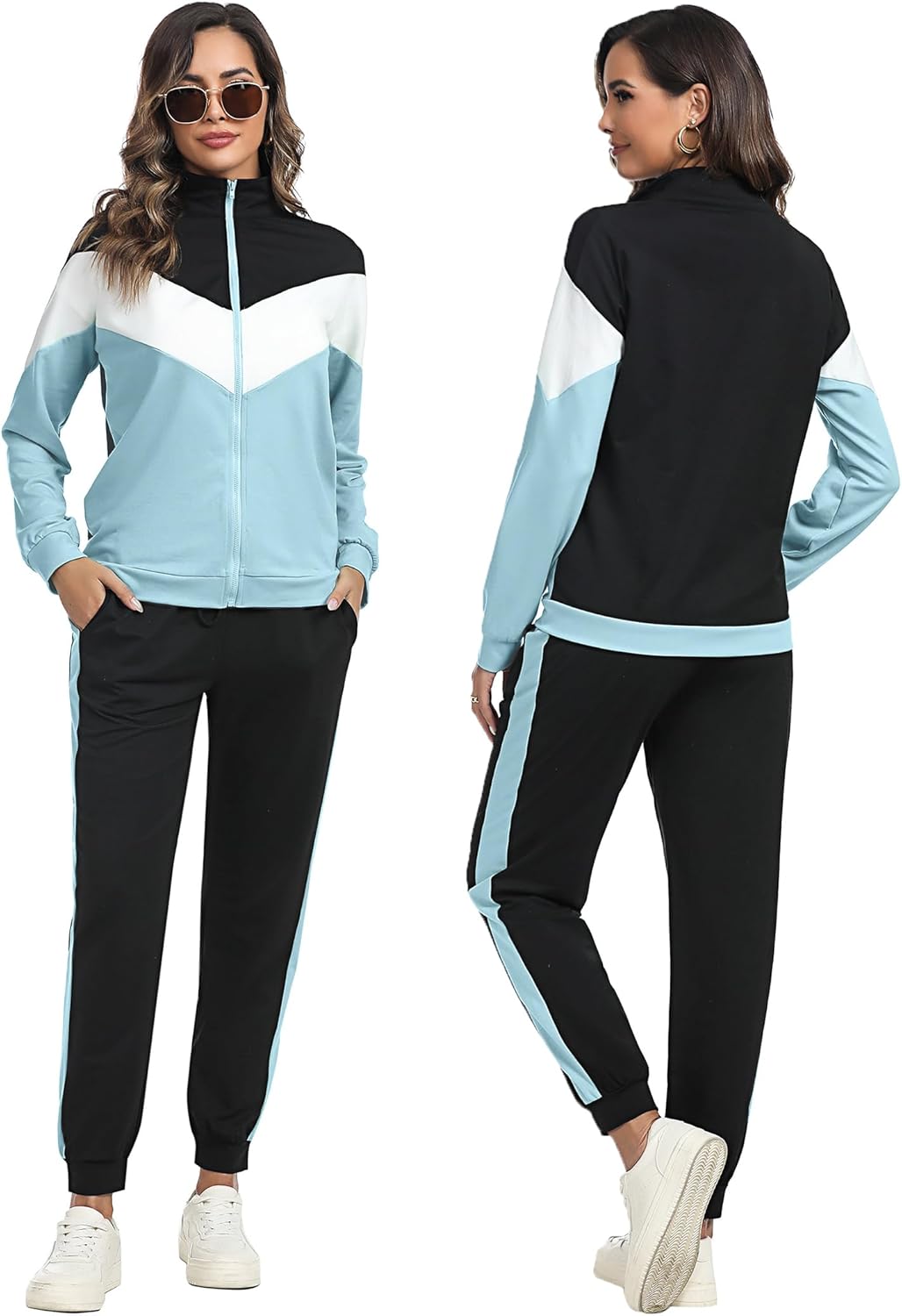 Marvmys Women's Tracksuit Set 2 Piece Sweatsuit Outfits Long Sleeve Zip Up Lounge Jogger Set with Pocket - Image 2