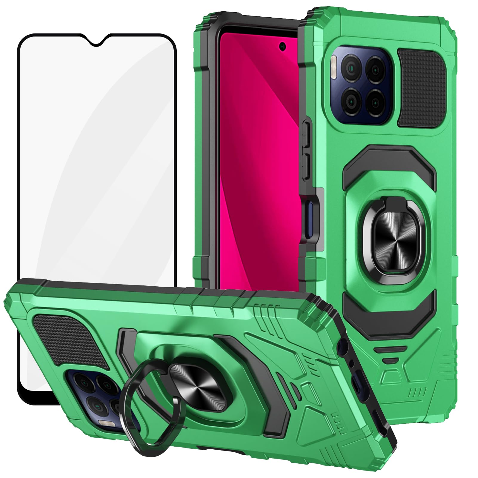 T-Mobile REVVL 7Pro 5G Phone Case With Screen Protector - Black TPU Protective Cover