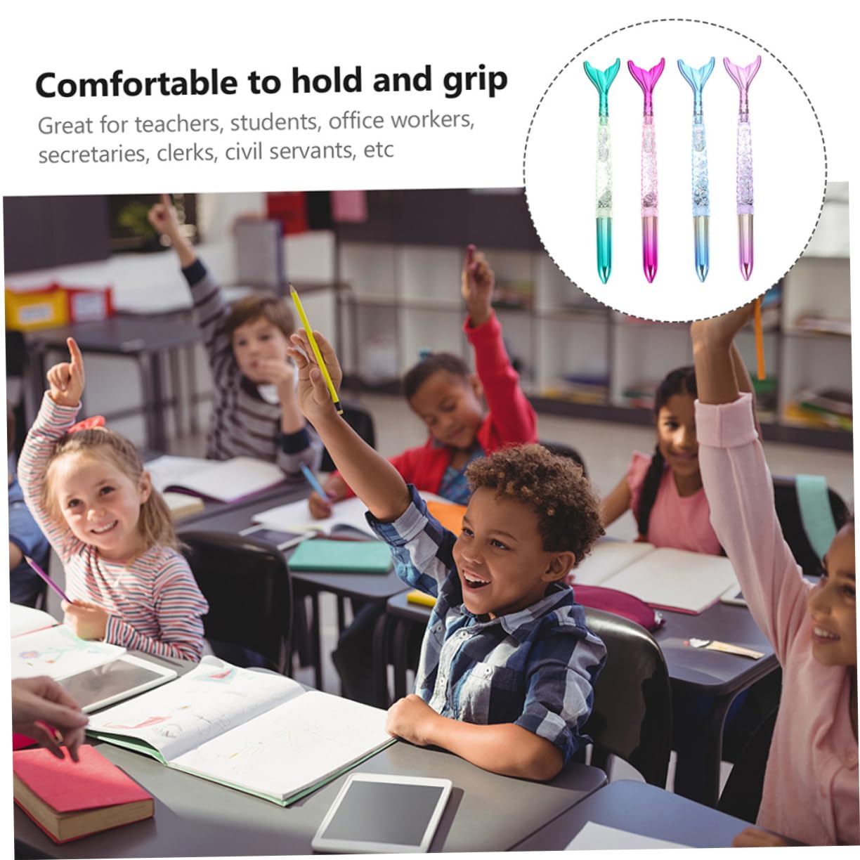 Tofficu 3ensembles Stylos à Bille Et Gel Design Sirène De Stylos Colorés Pour Étudiants Et École