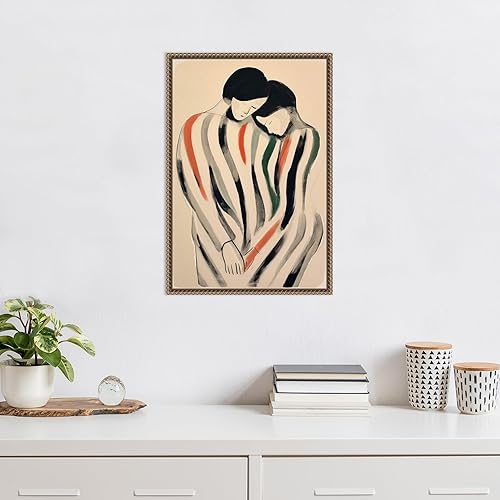 Miniatura 9 de Amanti Art Framed Canvas Wall Art Print (23x33) Intimate Embrace Man and Woman by Treechild Float Framed Canvas Art for Wall Decor, Living Room,