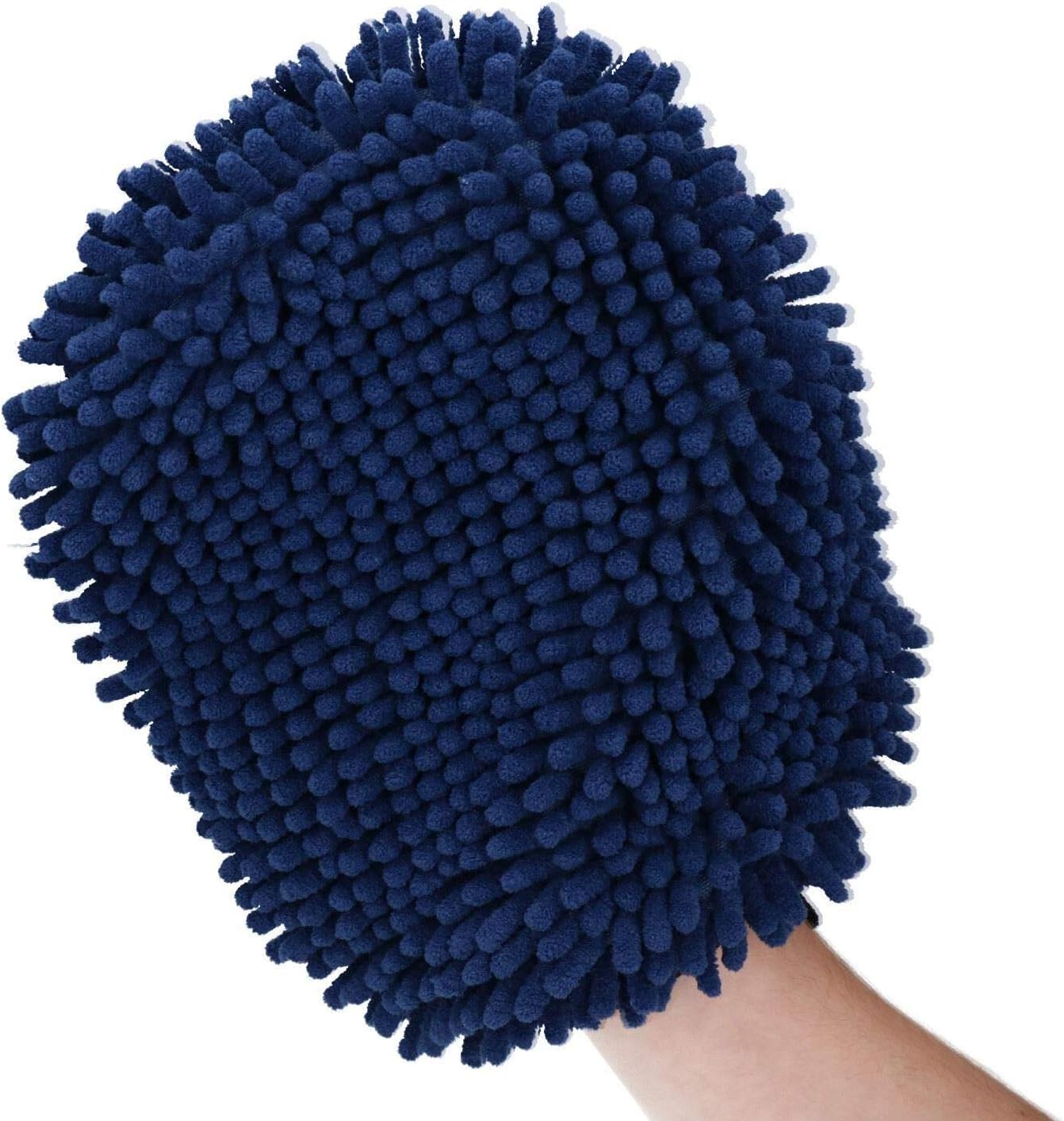 2Pk Blue 2 in 1 Noodle Drying Grooming Mitt One Size Fits All Muddy Wet Dog
