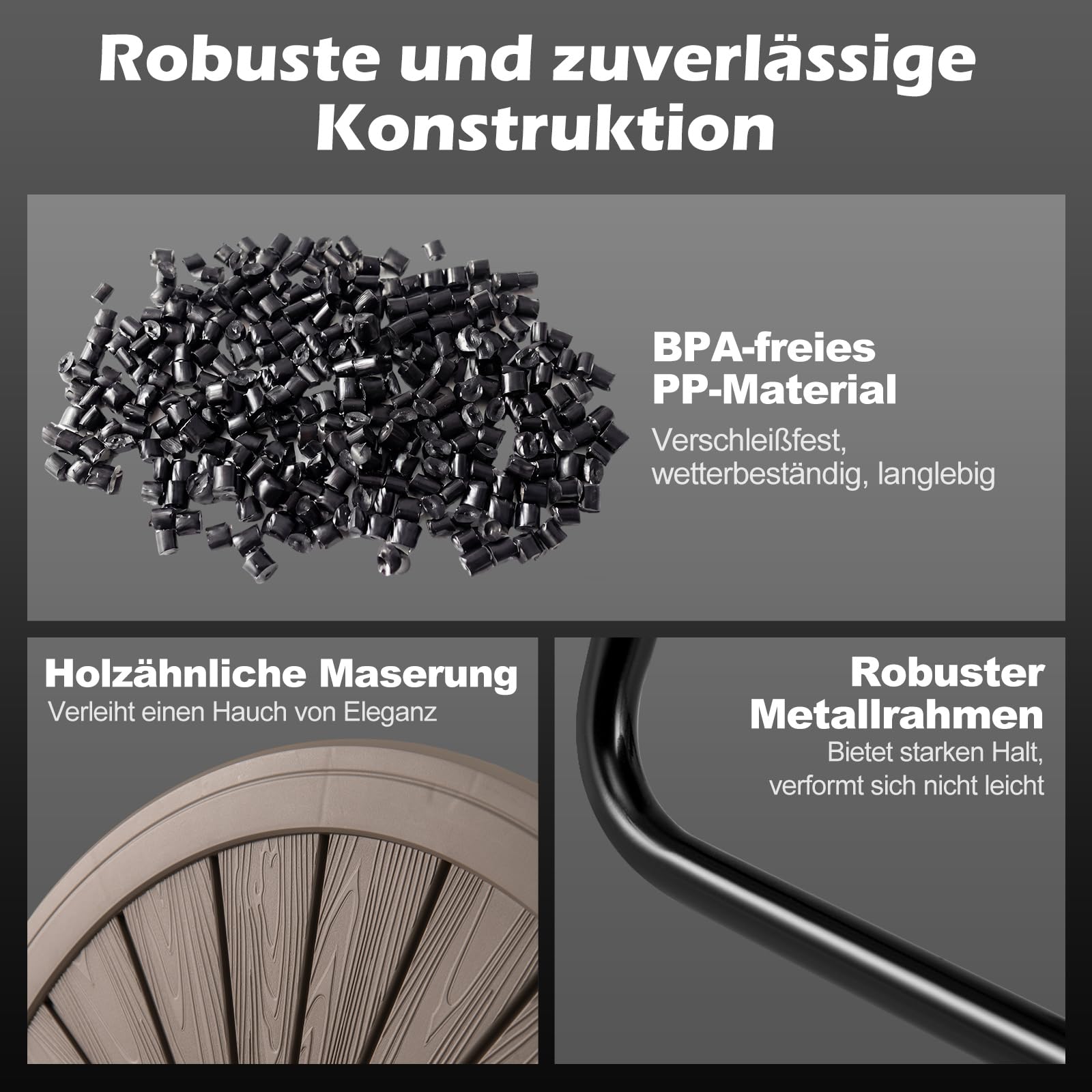 COSTWAY 142L Trommel-Komposter, Gartenkomposter Doppelkammer, 360° drehbar, Kompostschleuder mit 2 abschließbare Türen, Schnellkomposter aus PP & Metall, für Garten Balkon, 70x63x92cm (Kaffee)