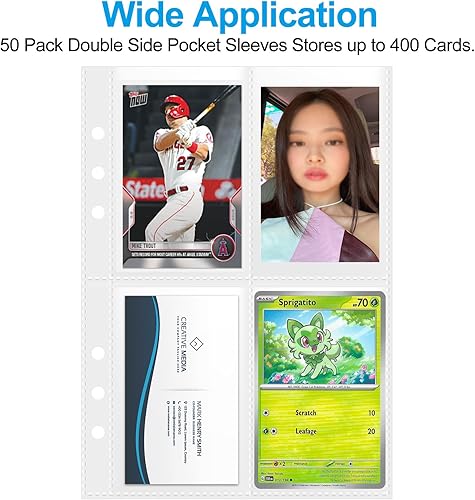 Miniatura 3 de Funda A5 con 4 bolsillos para tarjetas, hoja de página para tarjetas fotográficas Kpop, tarjetas intercambiables, protector de tarjetas de béisbol