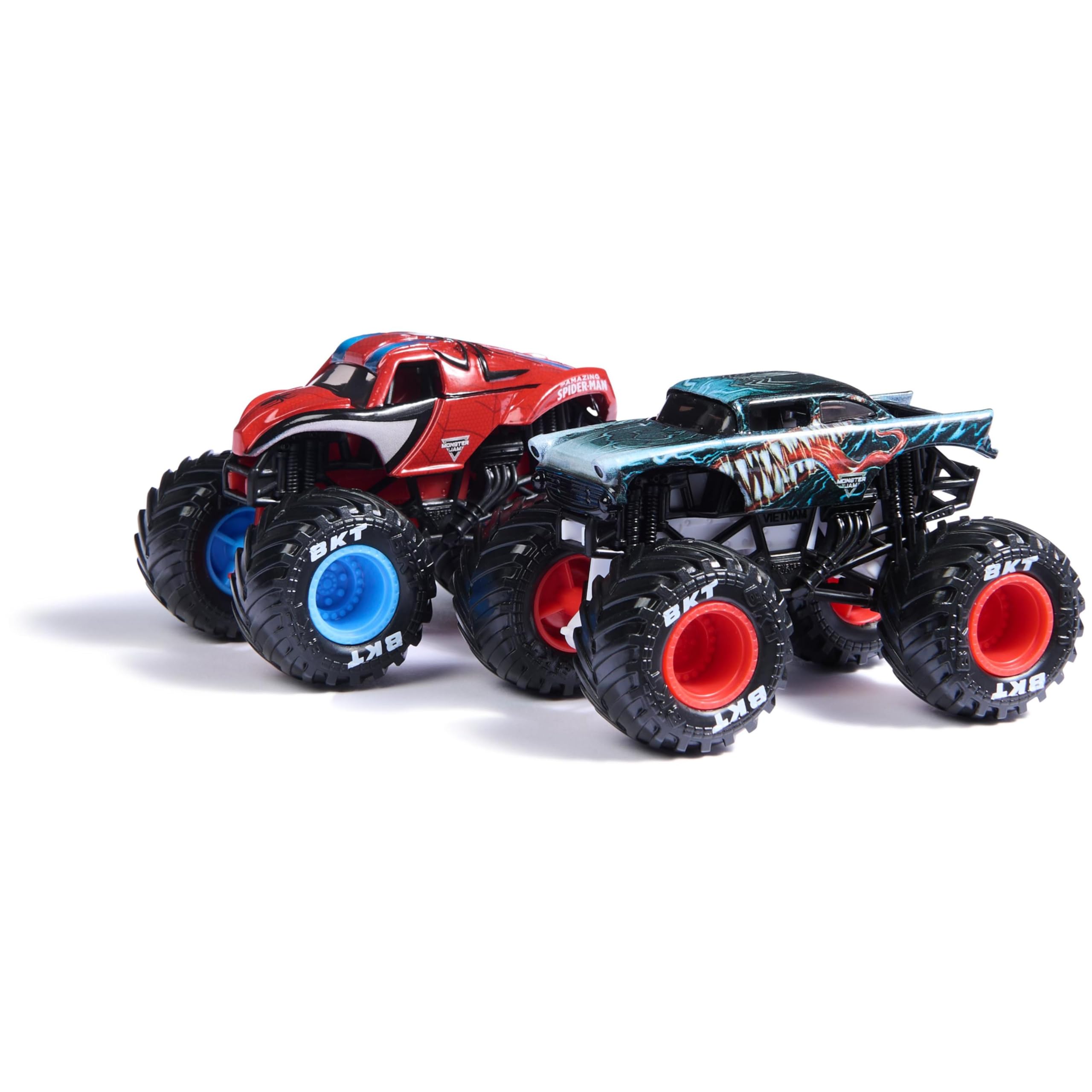 Monster Jam, Monster Truck die-cast ufficiali Marvel Iron Man Vs. War Machine, in scala 1:64, giocattoli per bambini e bambine dai 3 anni in su