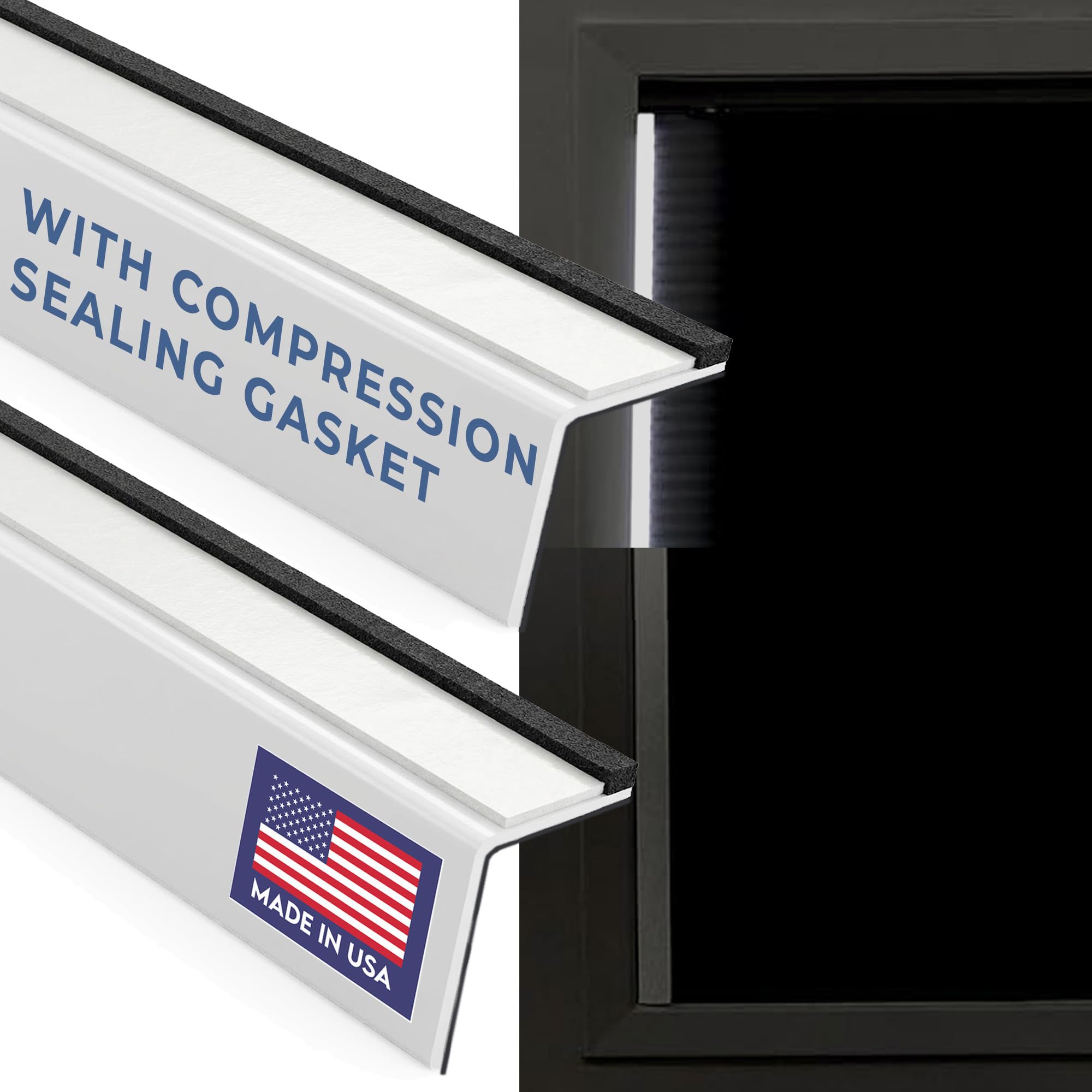 Light Blocking Strips – White 72", Set of 2 – Window Light Blocker for Blackout Roller & Cellular Shades – Side Light Blocker for Bedrooms, Nurseries & Media Rooms