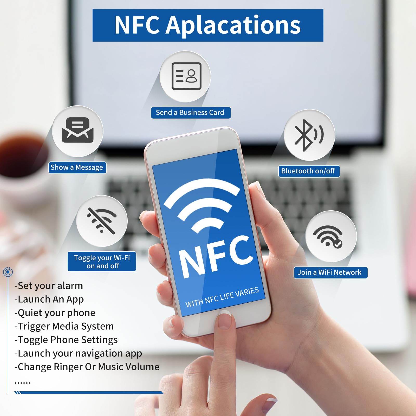 100 Stück Fongwah NTAG213 Aufkleber mit 180 Bytes Speicher, Kennwortschutzkennungs-PC, mit allen NFC-Anwendungsprogrammen kompilieren