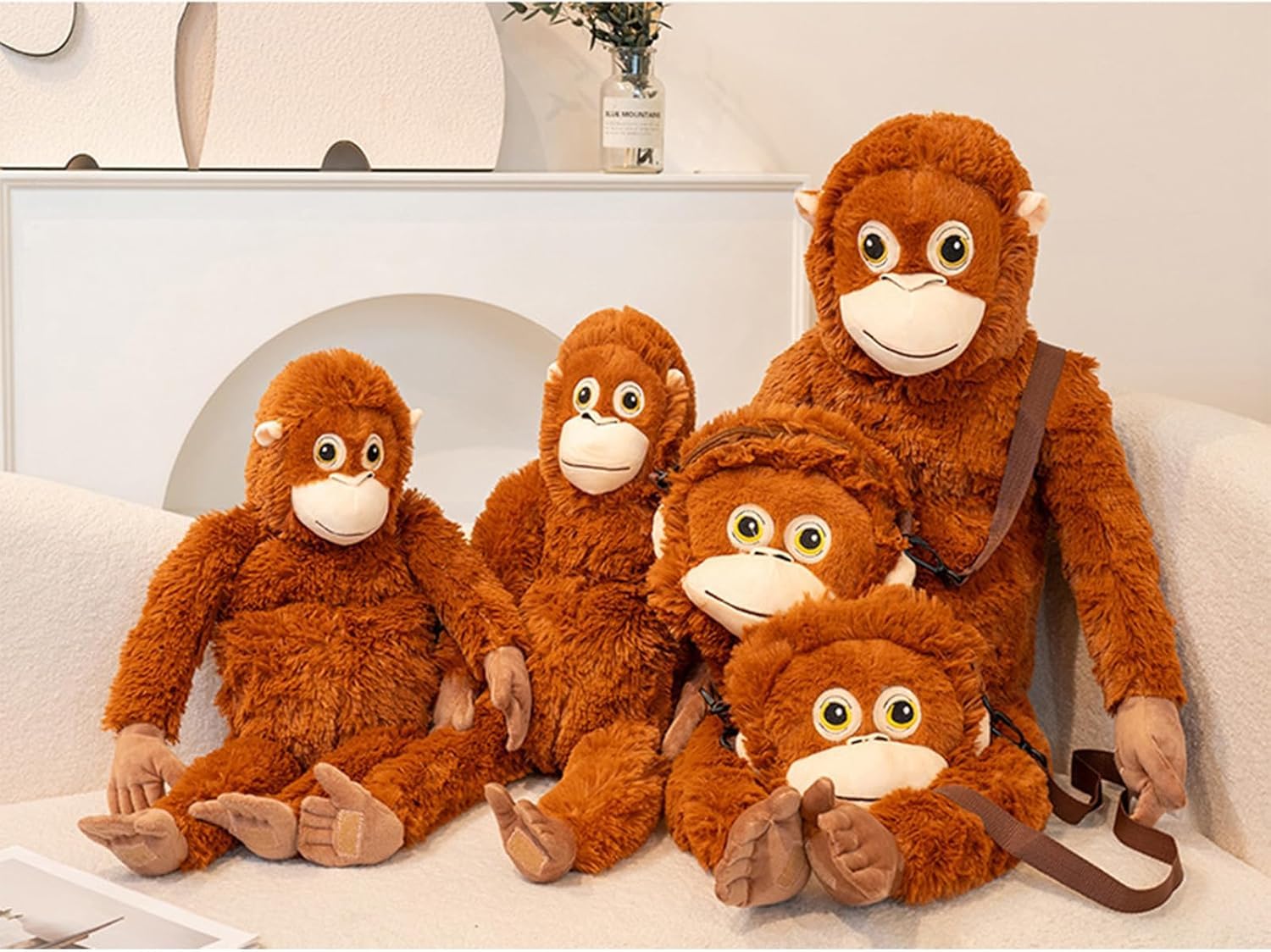 Genérico Mono De Peluche Naranja 66 Cm, Suave MuñEco De Dibujos Animados para DecoracióN Infantil, HabitacióN De NiñA, Cama, CojíN Y Accesorio FotográFico del Hogar — view 8