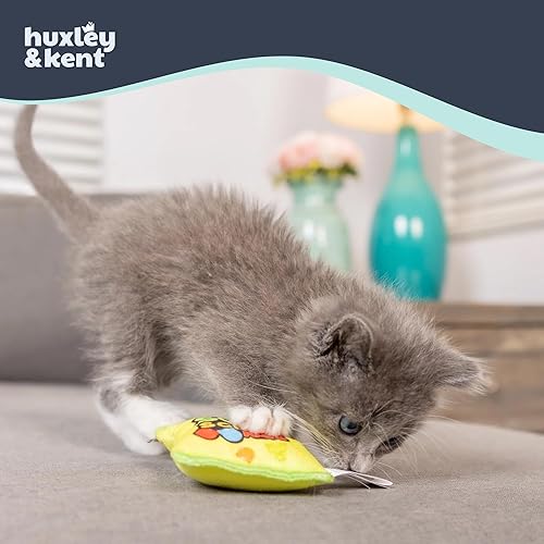 Miniatura 3 de Huxley & Kent Juguete de peluche para gatos  Juguete interactivo de hierba gatera para gatos y gatitos  Suave con arrugas y hierba gatera  Divertido
