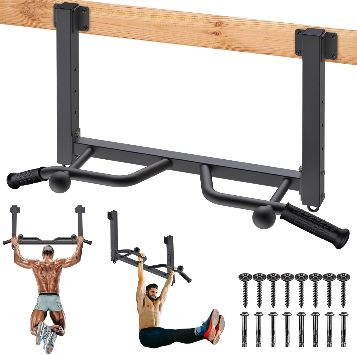 Kipika Multifunctional Joist Mounted Pull Up Bar, 4 Levels of Height