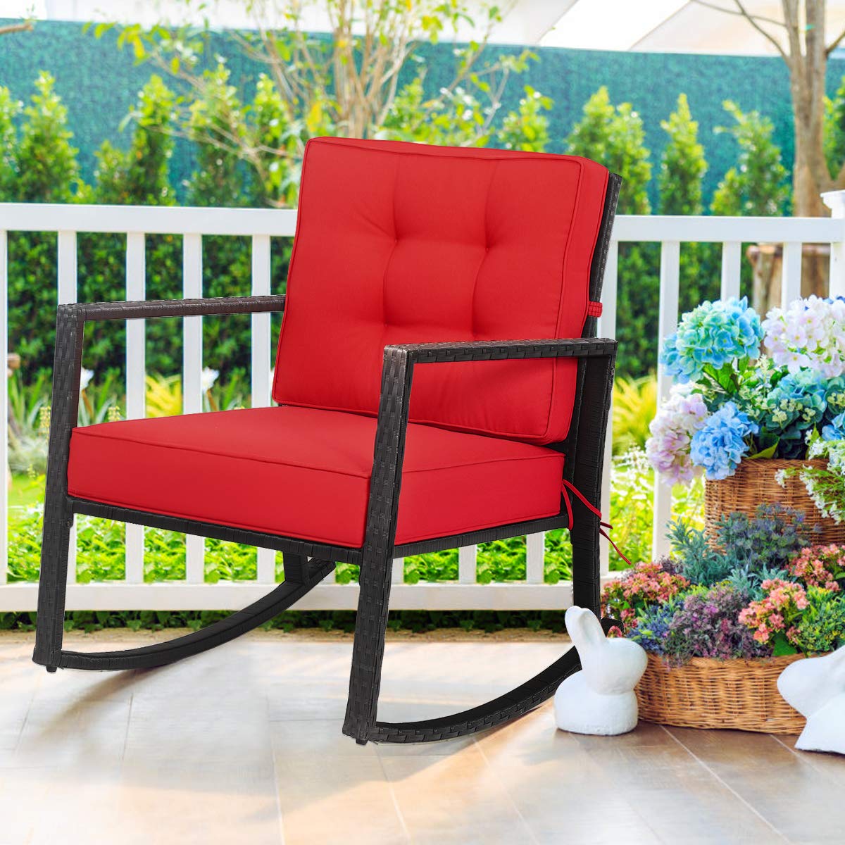 Outdoor Rocking Chair RELAX4LIFE Seater Glider Bench, Garden