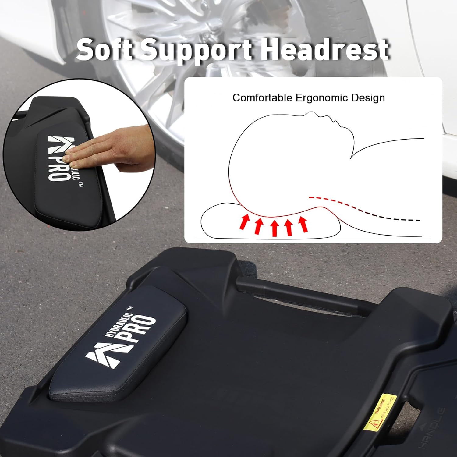 41" Foldable Mechanic Creeper with 6 Swivel Wheels, Low Profile Design with Padded Headrest & Tool Trays, 330 lbs Capacity, Creepers Automotive for Garage Repair