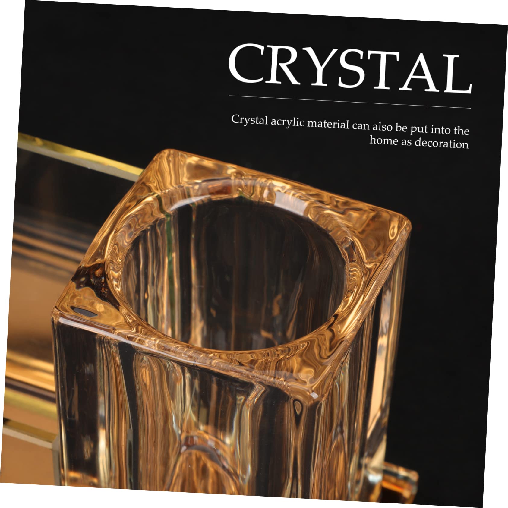 FUNOMOCYA Desk Stand Mount Crystal Holder Table Acrylic Stand Cosmetic Brush Holder Desktop Stands Rack Stand Base