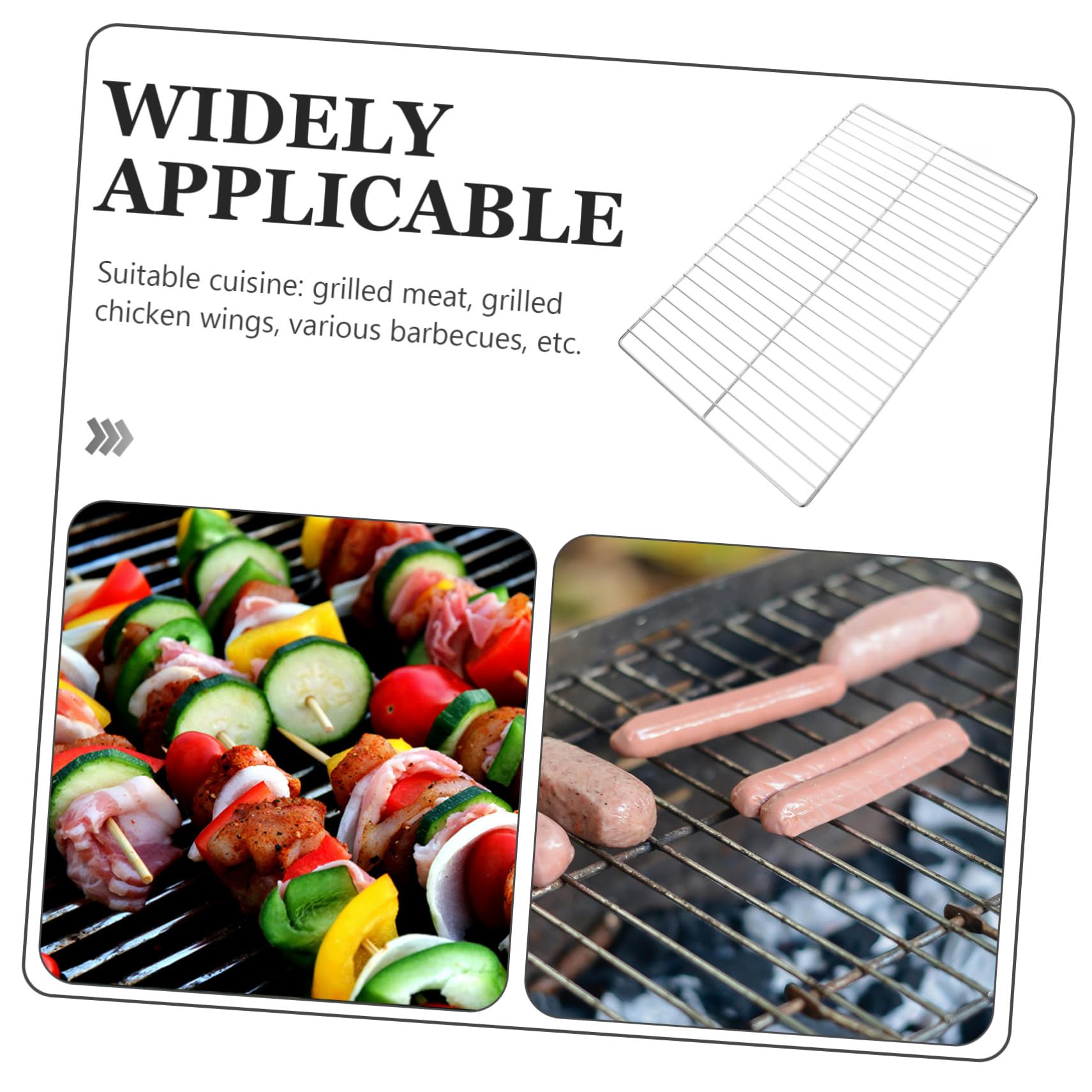Griglia per barbecue in acciaio inox, griglia di ricambio per barbecue all'aperto, perfetta per carne, verdure, pollame e pesce, accessorio da cucina multiuso