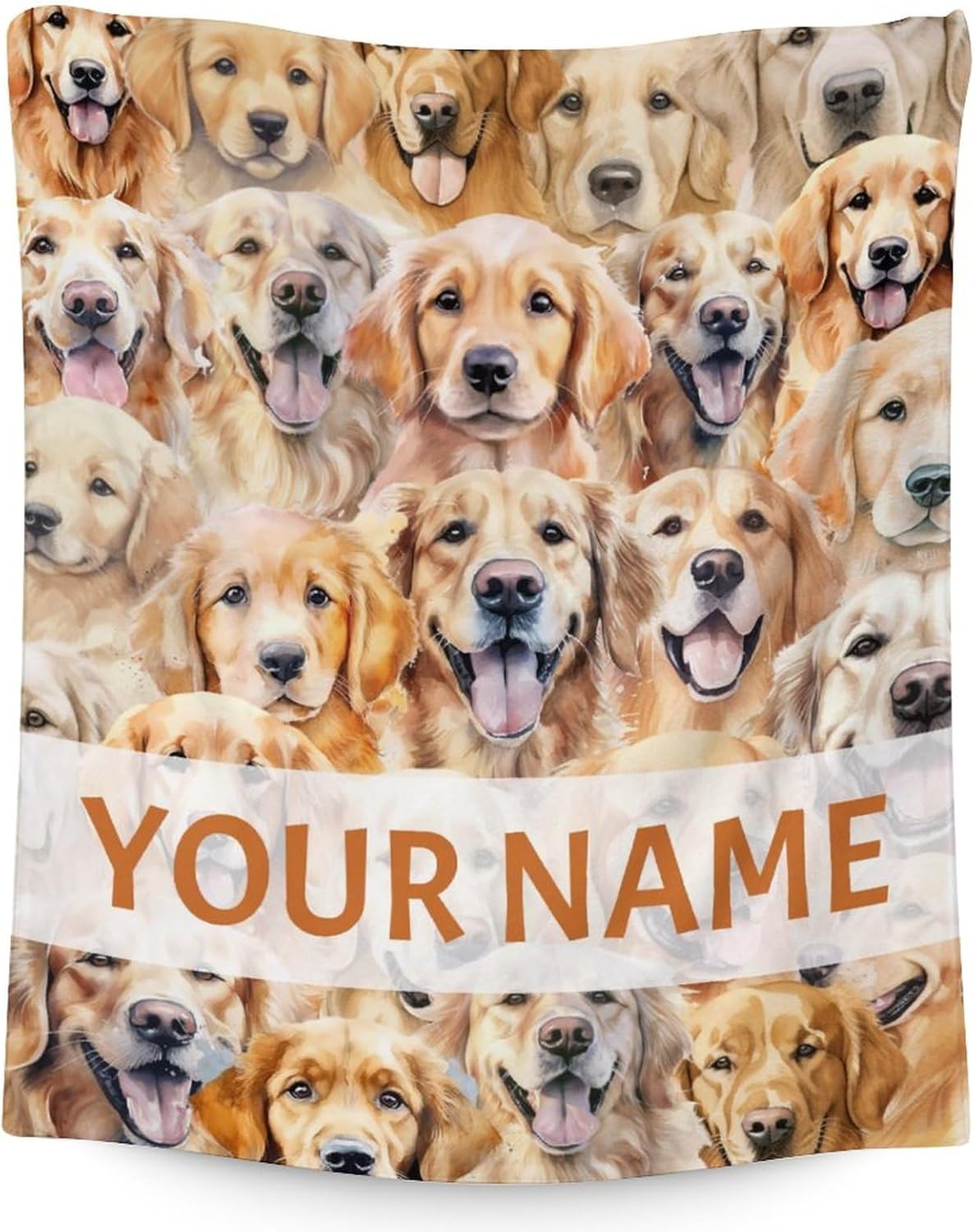 Personalized Golden Retriever Blanket Soft Fuzzy Throw