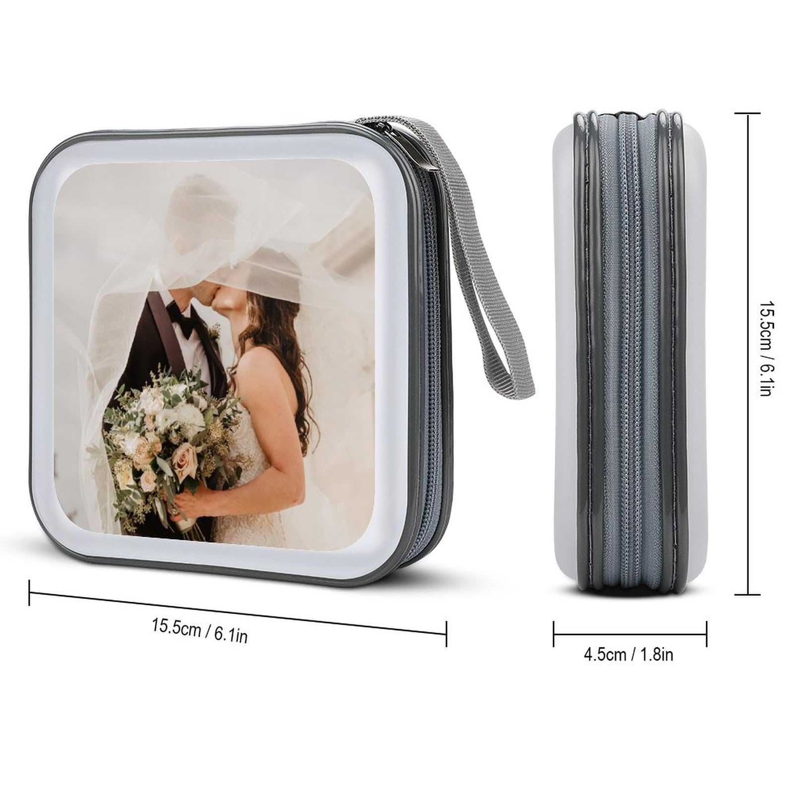 Julichas Customized Cd Case with Photos Personalized Cd Holder Design You Own Portable CD Storage Hard Plastic DVD CD Wallet Holder Organizer for Car (photo-1)