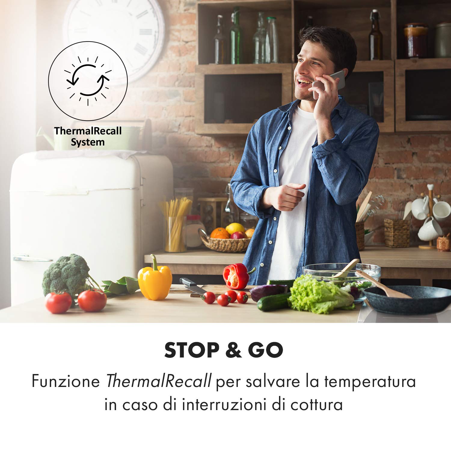 Klarstein Piastra Induzione 4 Fuochi, Piano Cottura 7000W, Integrata con Controllo Touch, Fornello Professionale