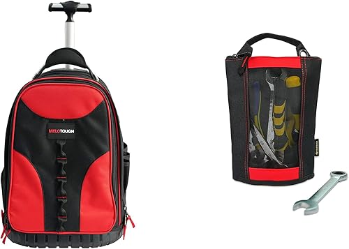 Miniatura 1 de MELOTOUGH Mochila con ruedas para herramientas con ruedas, organizador de herramientas Tradesman Pro, incluye funda para laptop + bolsa de cierre,