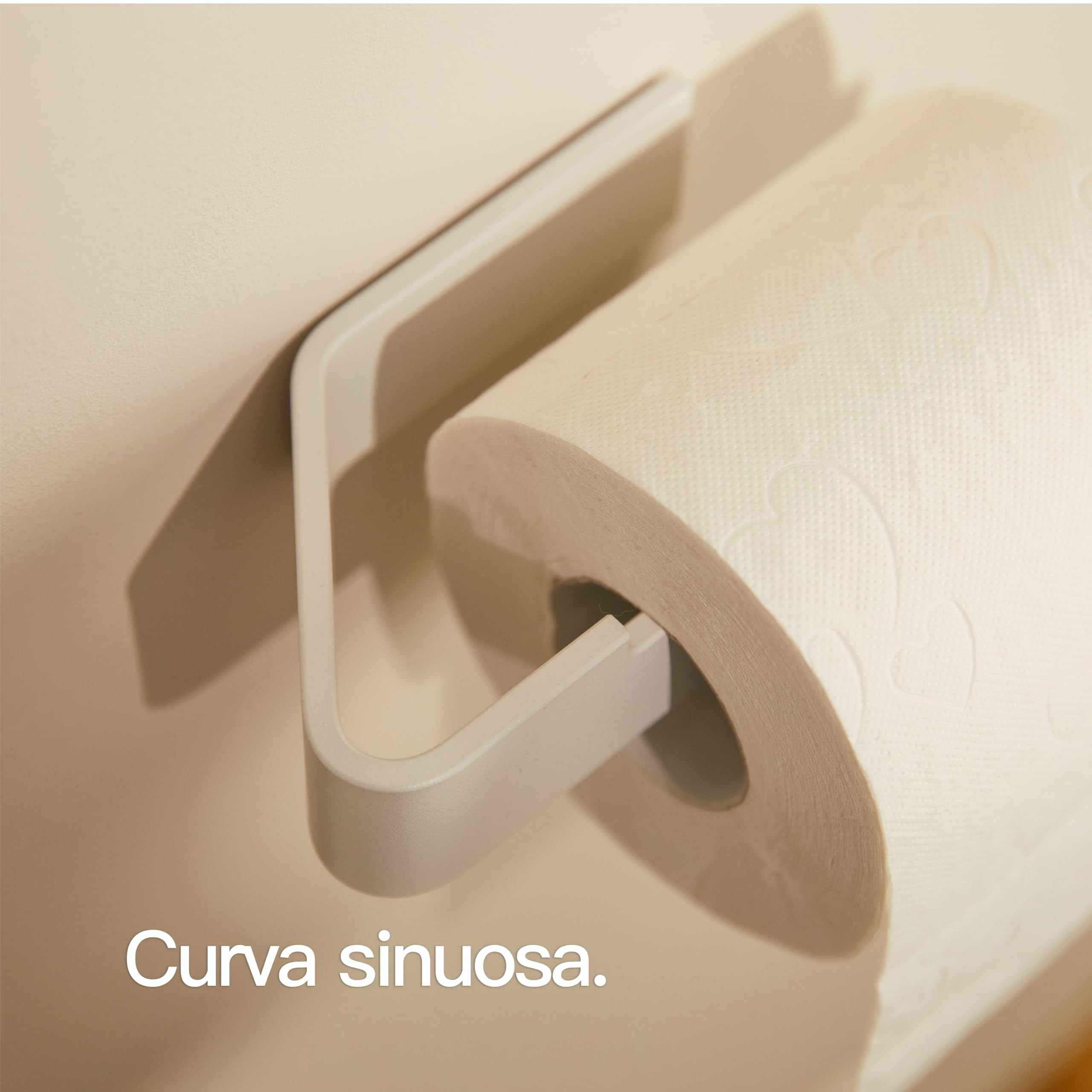 Designfabrik Hamburg Portarrollos de Papel Higiénico Adhesivo I Moderno Soporte para Rollo de Papel Higiénico I Accesorios de Baño sin Taladro I Diseño Moderno Blanco Mate