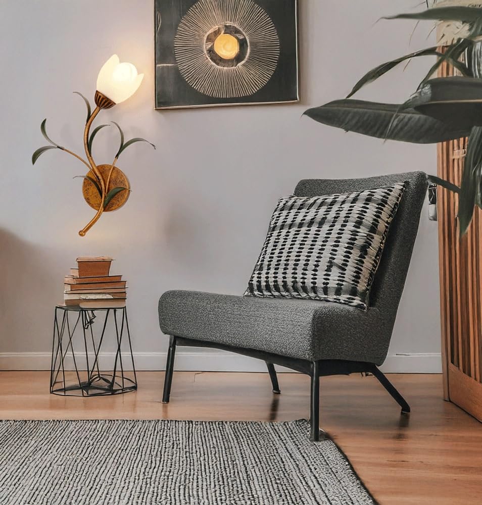 Kinkiety do sypialni Vintage kwiatowy kinkiet rustykalny żelazny kinkiet z antycznym złotym wykończeniem zielone liście Roczny szklany klosz