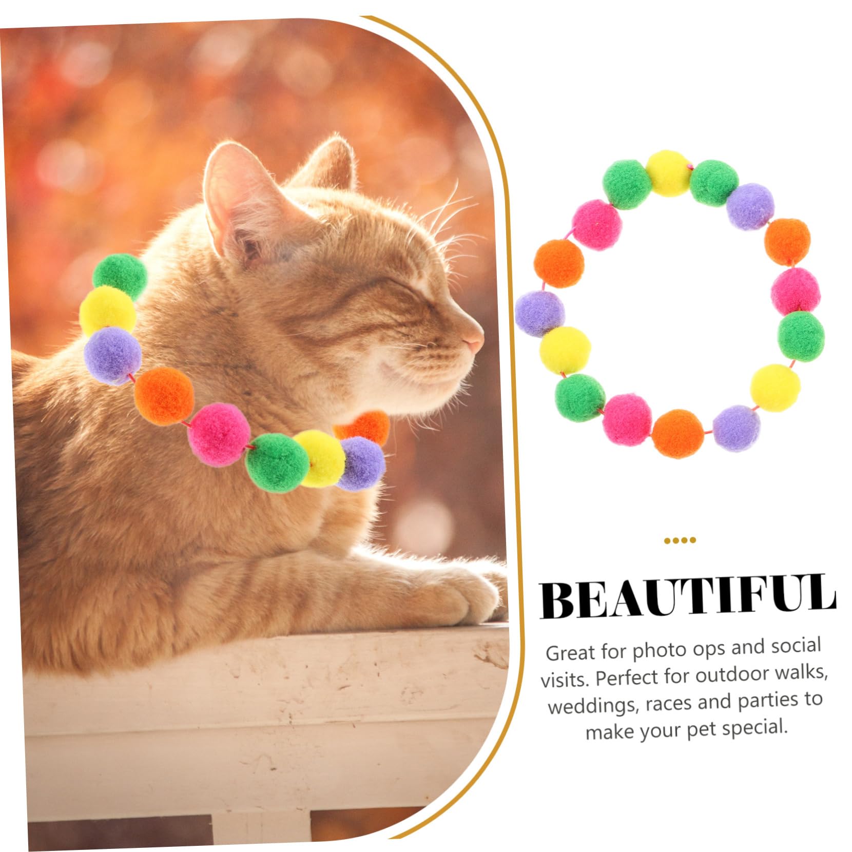 POPETPOP 10 STK Haustierhalsband Katze hundehalsband tragbares Hundehalsband Tragbares Kätzchenhalsband Bunte Haustierhalsbänder einstellbar Plüschkugel Weihnachtskatze schmücken Haarball