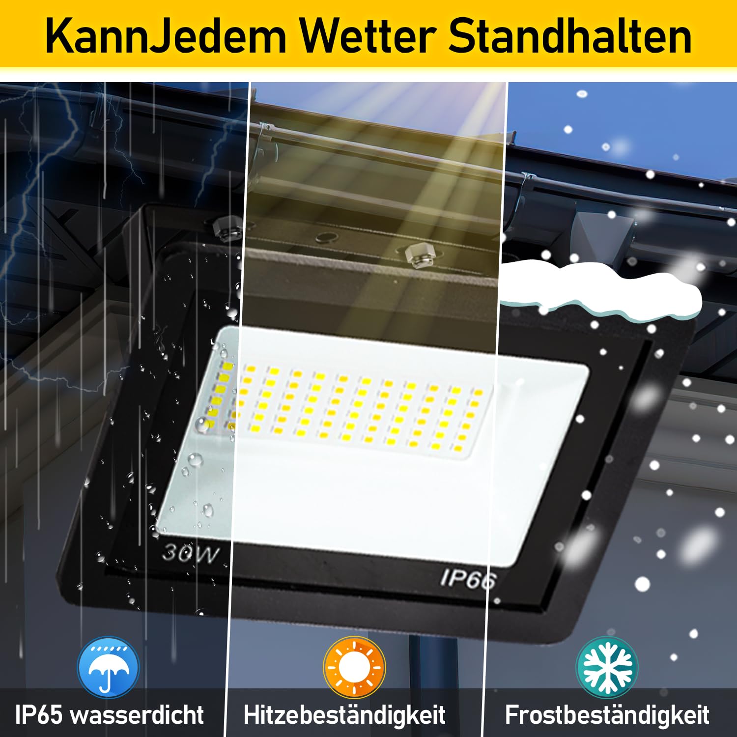 zewnętrzny reflektor LED 100 W, 2 x oświetlenie zewnętrzne LED, super jasne z 3 regulowanymi temperaturami barwowymi na wesela, przyjęcia urodzinowe, drzewo, do domu, bez wtyczki